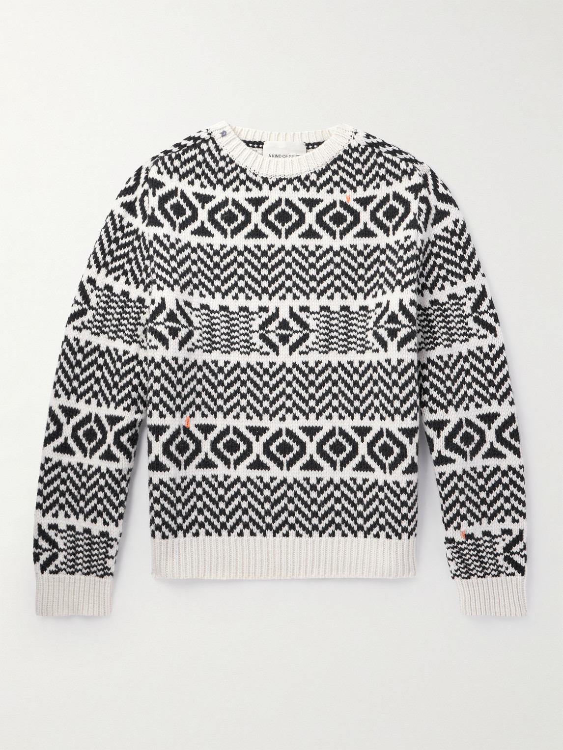 A Kind Of Guise Kristjan Intarsia Wool And Cashmere-blend Sweater In Black