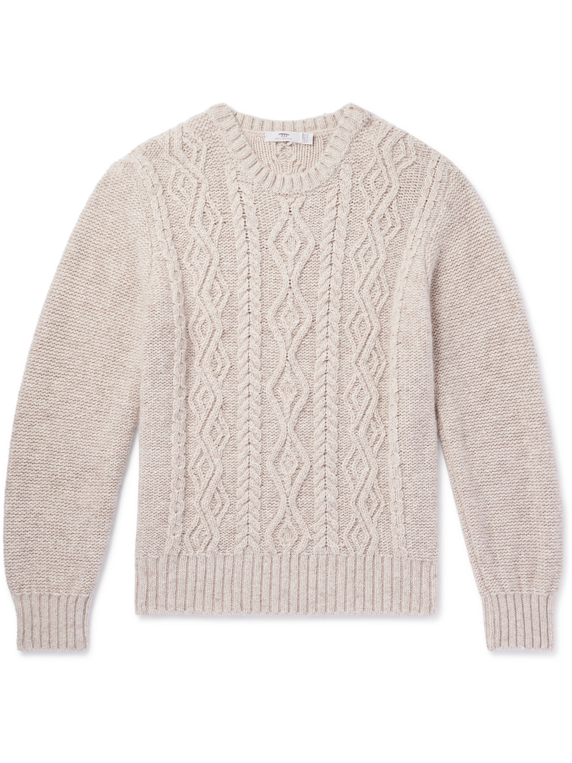 Inis Meain Aran Cable-knit Cashmere Jumper In White