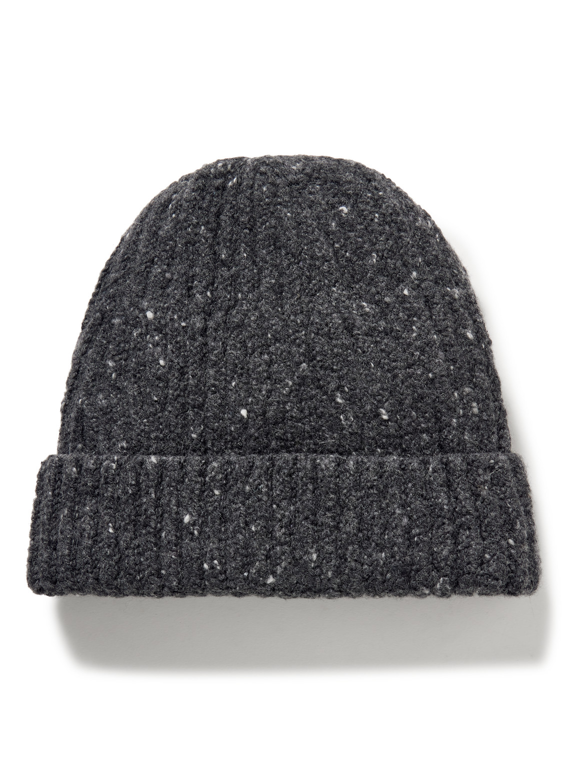 Inis Meáin Ribbed Donegal Merino Wool and Cashmere-Blend Beanie