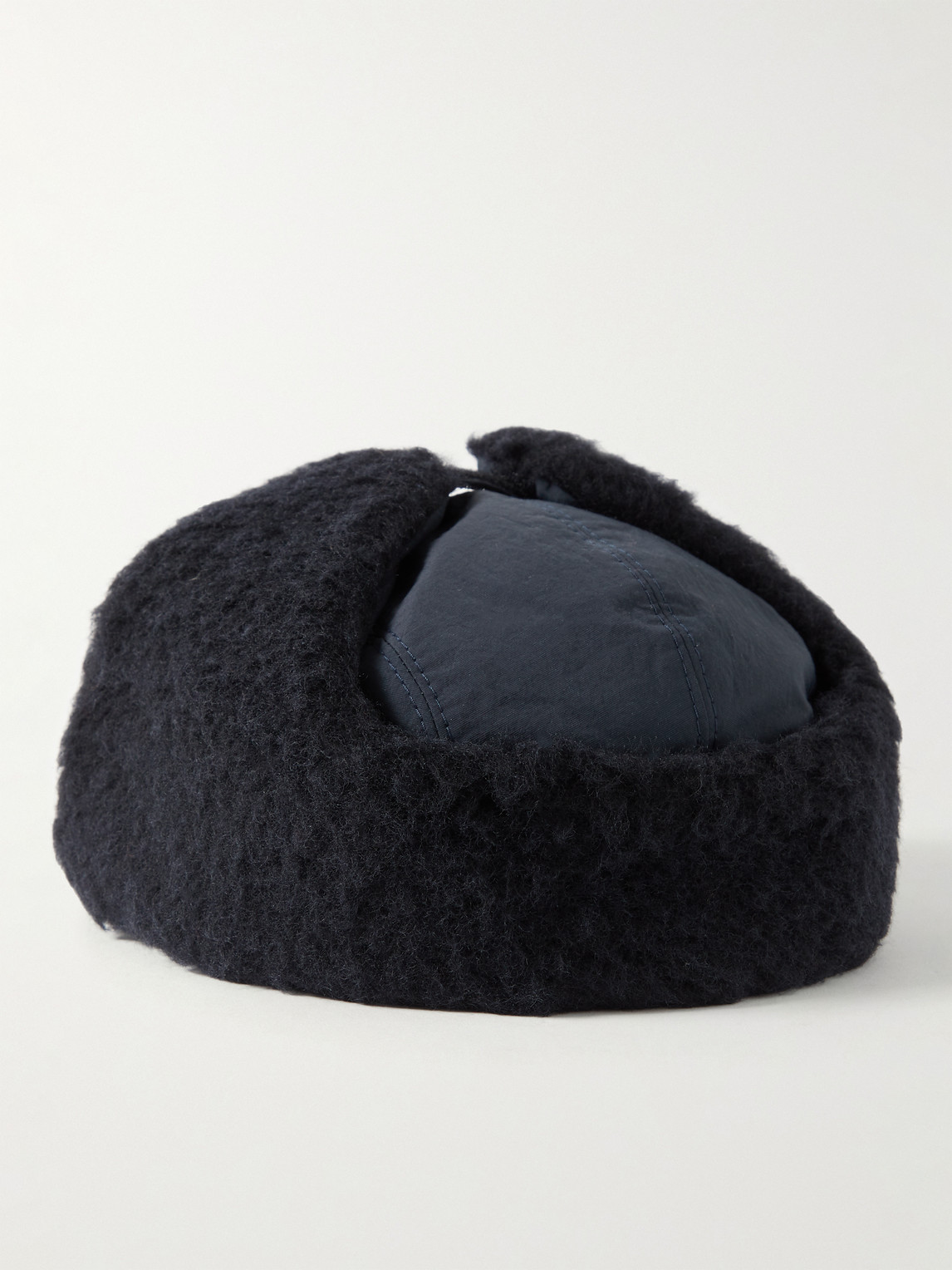 Shop A Kind Of Guise Khoni Recycled-nylon And Wool And Cotton-blend Fleece Trapper Cap In Blue