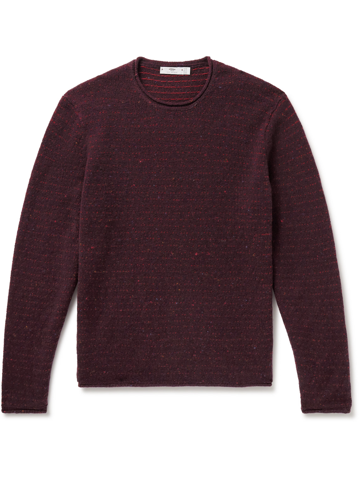 Inis Meain Fanach Birdseye Merino Wool And Cashmere-blend Sweater In Burgundy