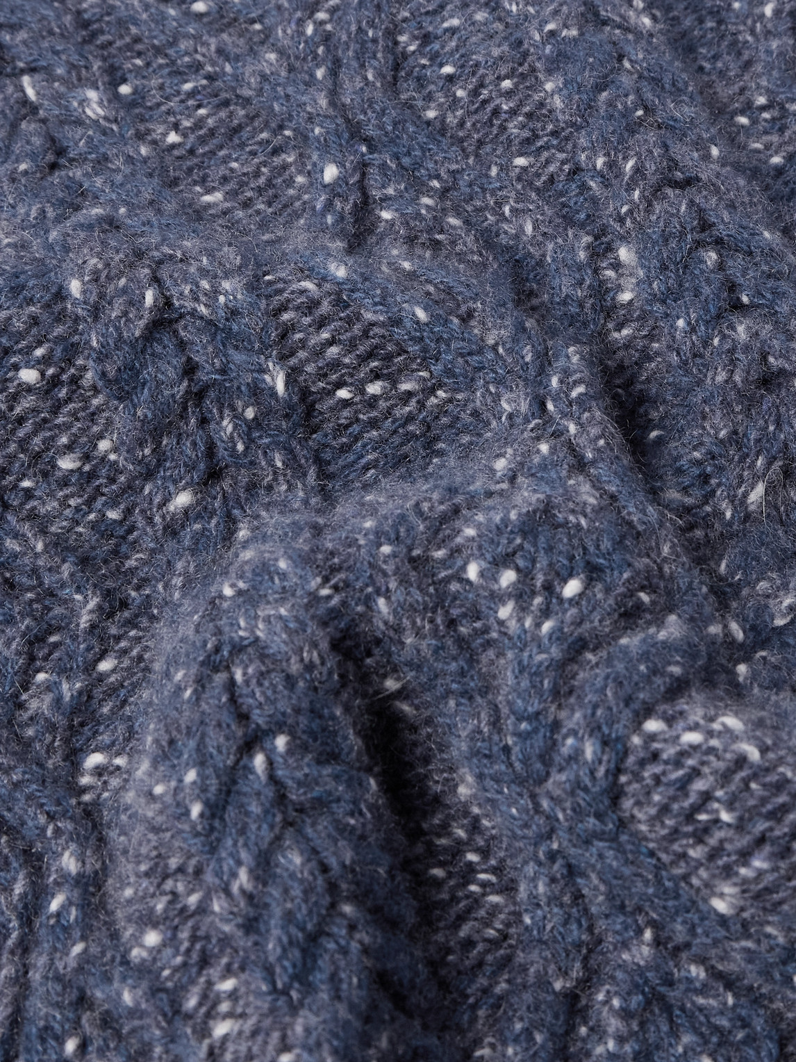 Shop Inis Meain Aran Cable-knit Cashmere Sweater In Blue
