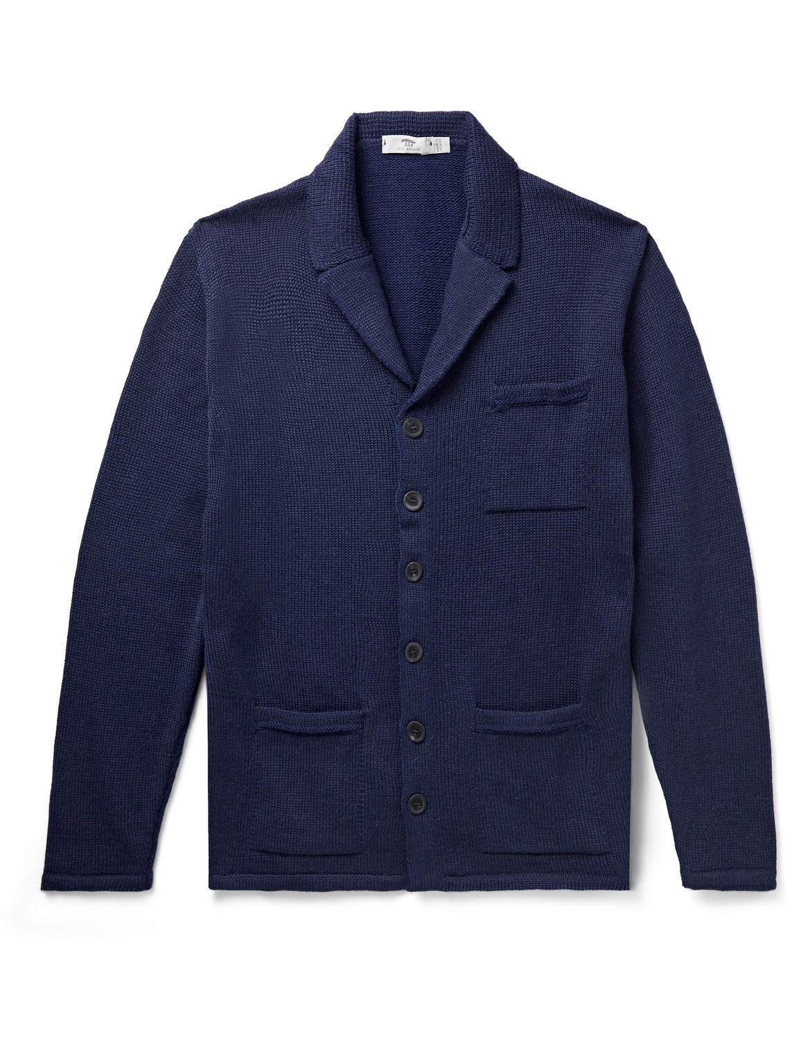 Inis Meain Pub Alpaca, Merino Wool, Cashmere And Silk-blend Jacket In Blue