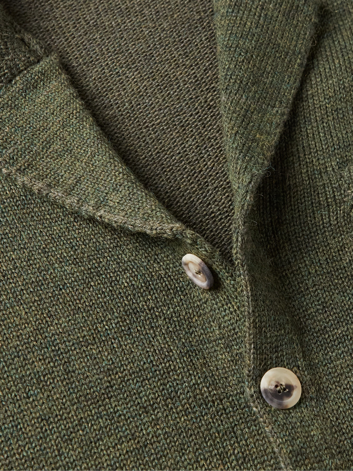 Shop Inis Meain Pub Alpaca, Merino Wool, Cashmere And Silk-blend Jacket In Green