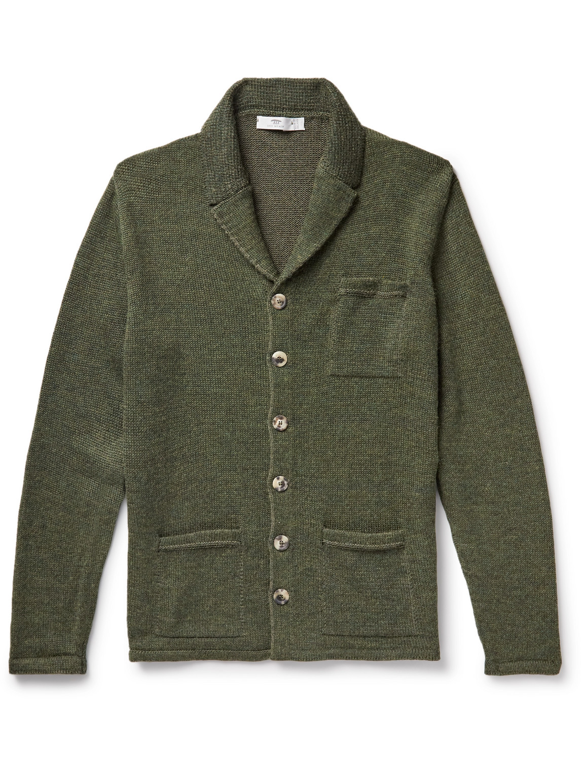 Inis Meain Pub Alpaca, Merino Wool, Cashmere And Silk-blend Jacket In Green