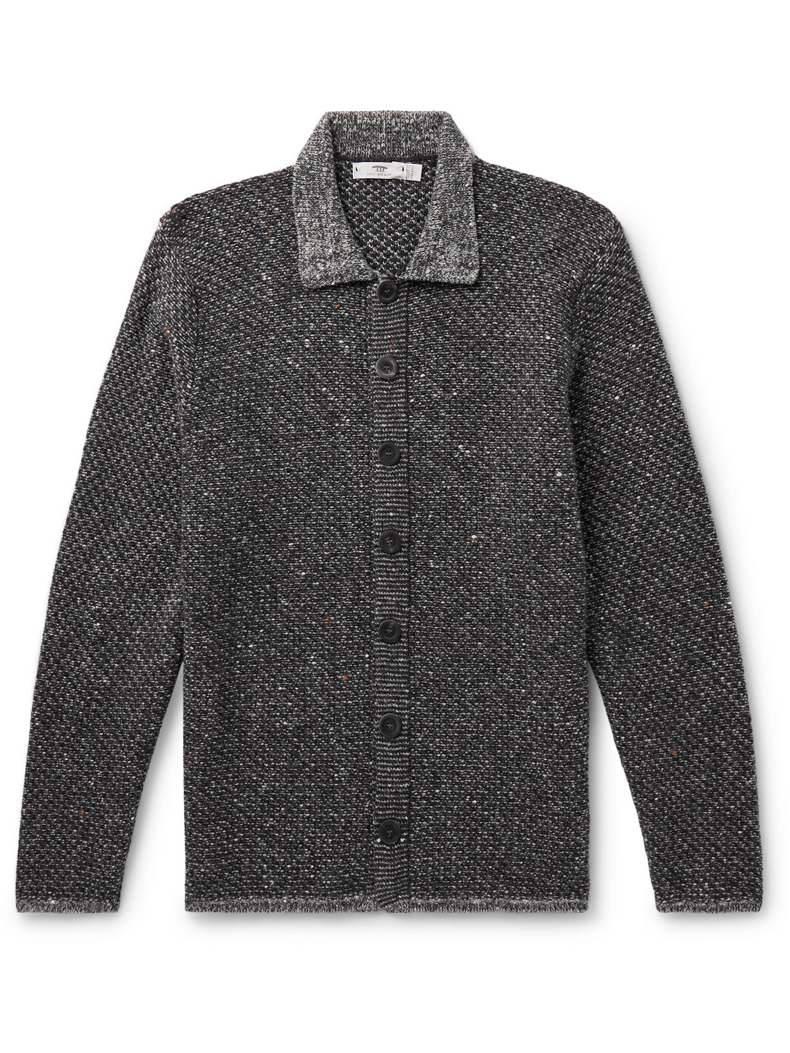 Inis Meain Donegal Merino Wool And Cashmere-blend Shirt Jacket In 23 Charcoal