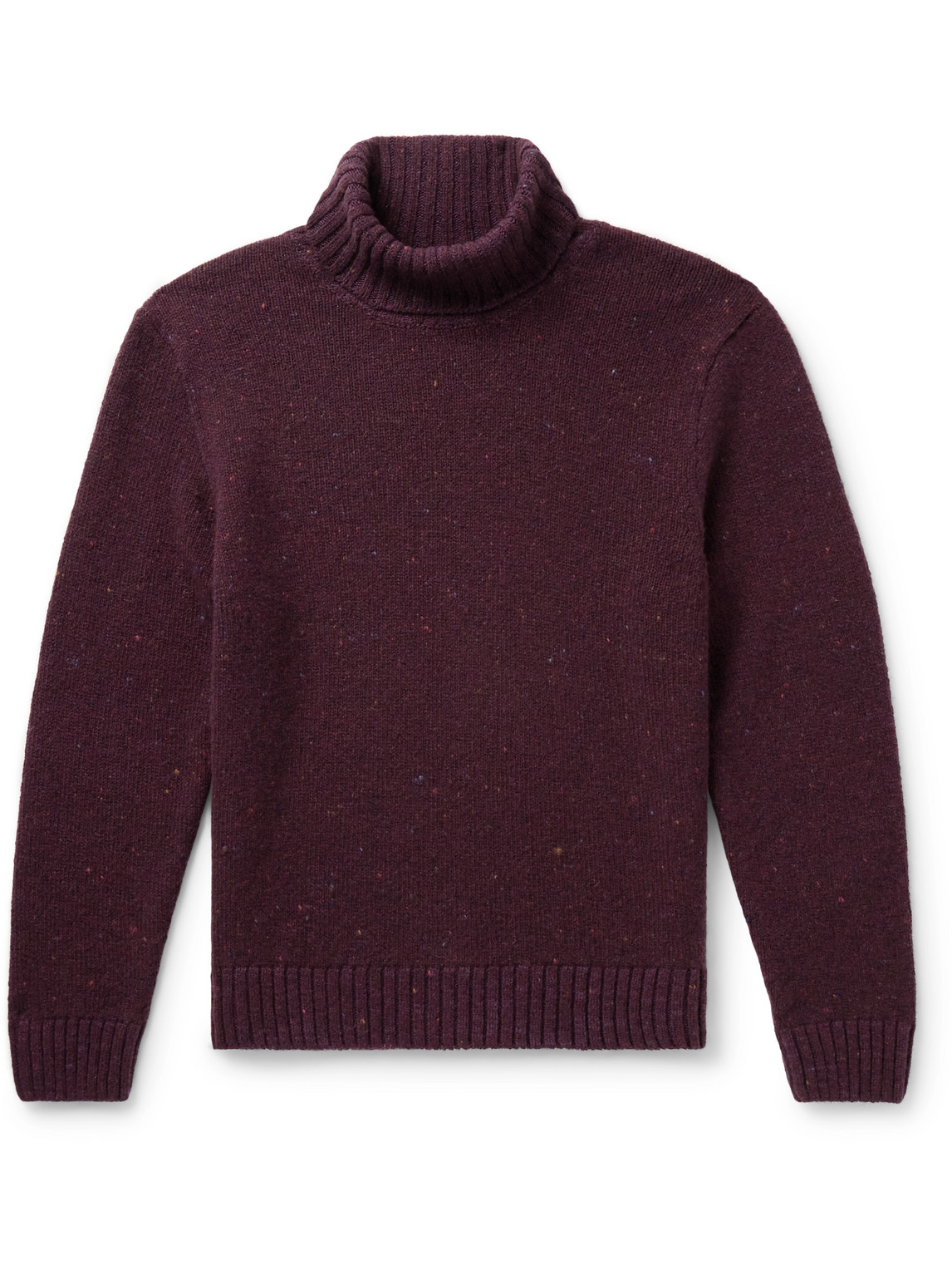 Inis Meain Donegal Merino Wool And Cashmere-blend Rollneck Jumper In Red