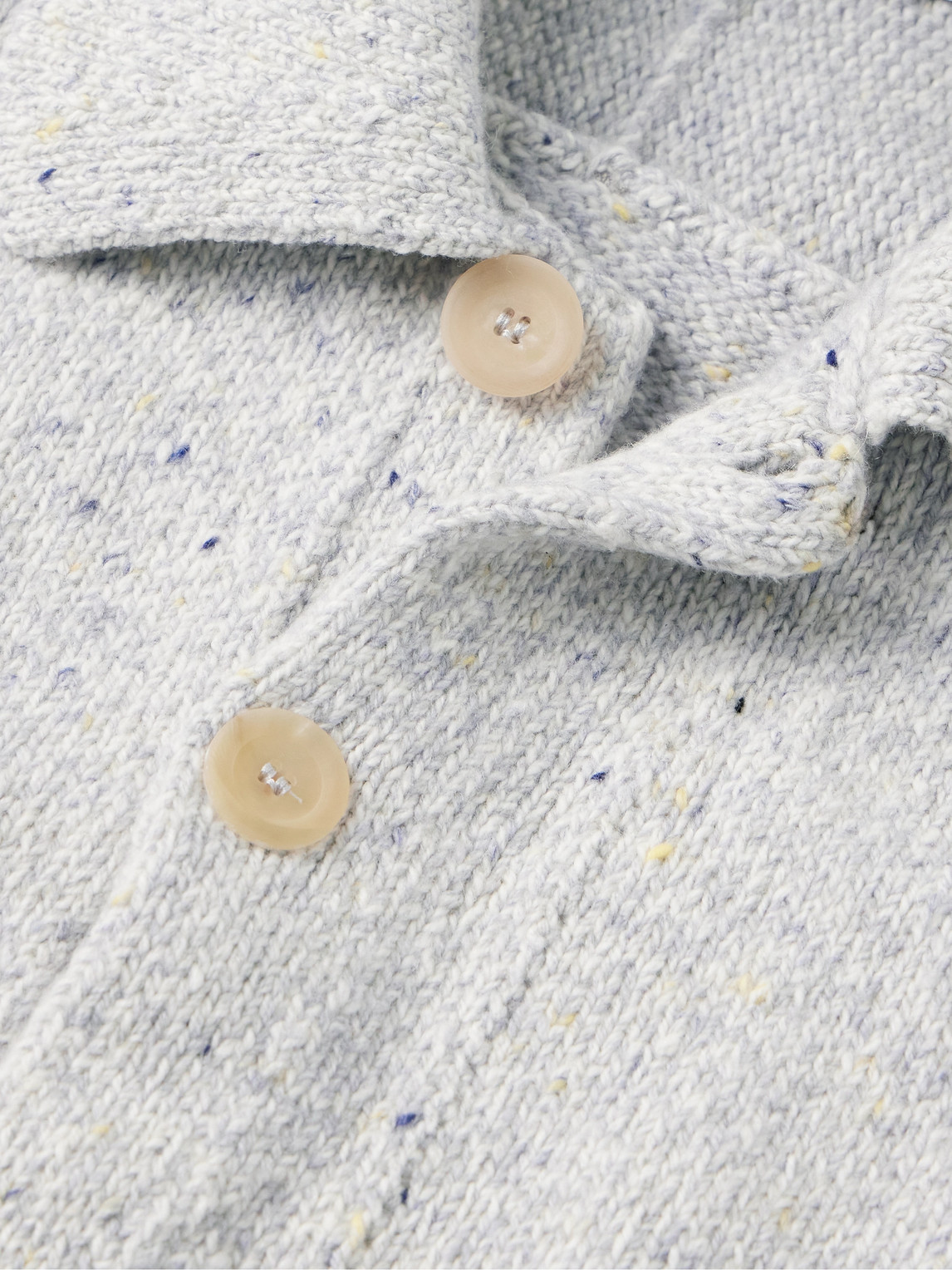 Shop Inis Meain Carpenter's Donegal Merino Wool And Cashmere-blend Cardigan In White