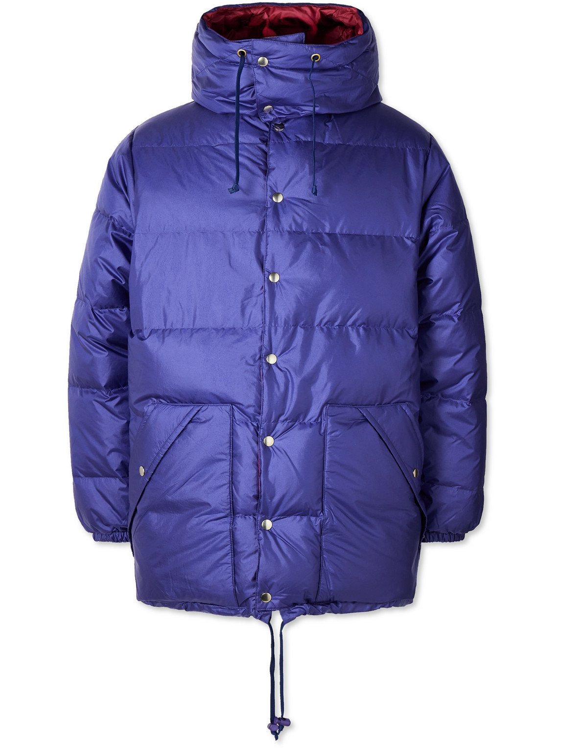 Beams Expedition Quilted Shell Hooded Down Parka In Purple