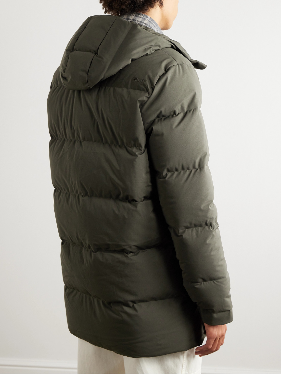 Shop Nn07 Golf 8181 Quilted Shell Hooded Down Jacket In Gray