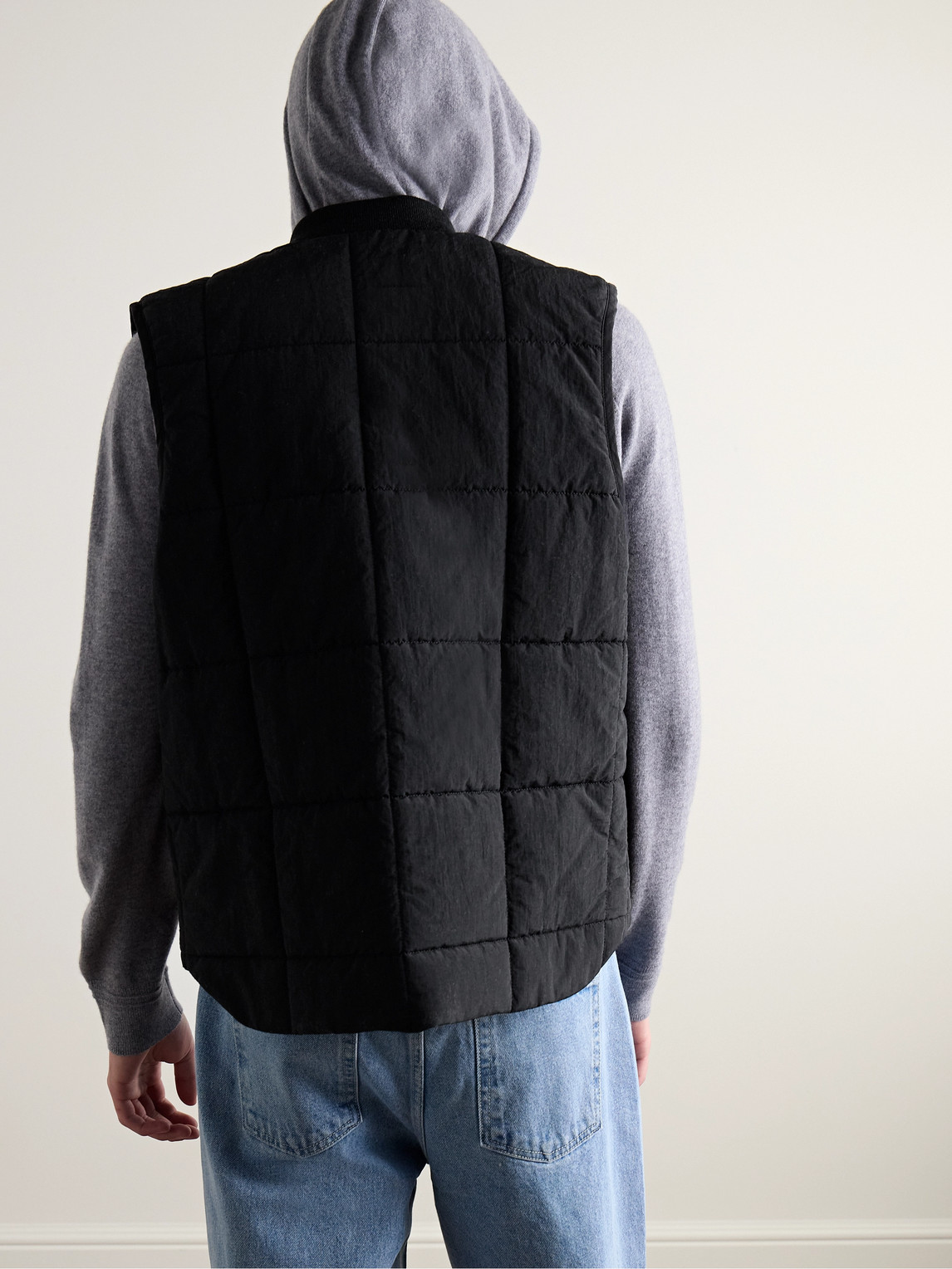 Shop Mr P Quilted Shell Gilet In Black