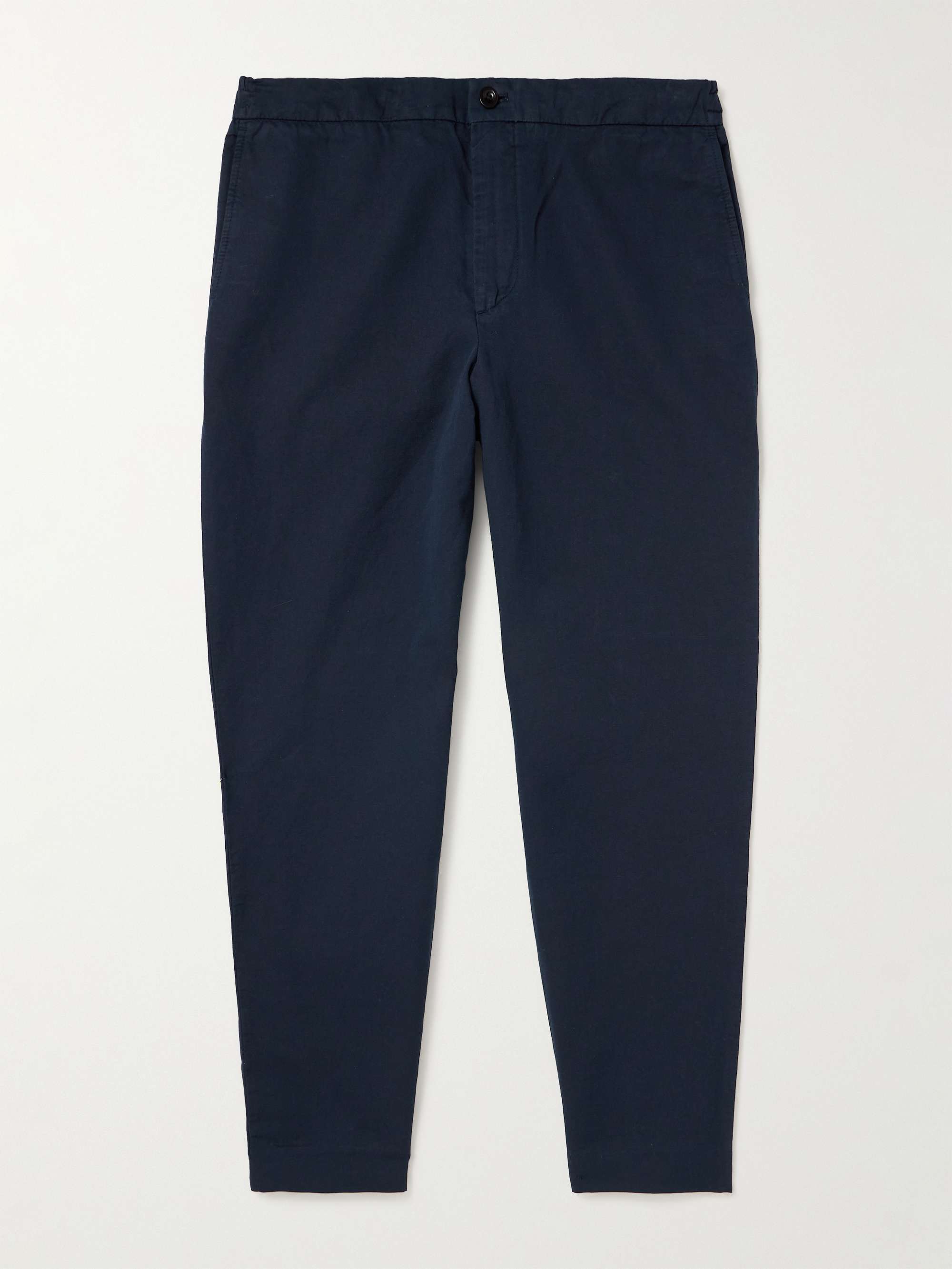 MR P. James Tapered Cotton and Linen-Blend Twill Drawstring Trousers ...