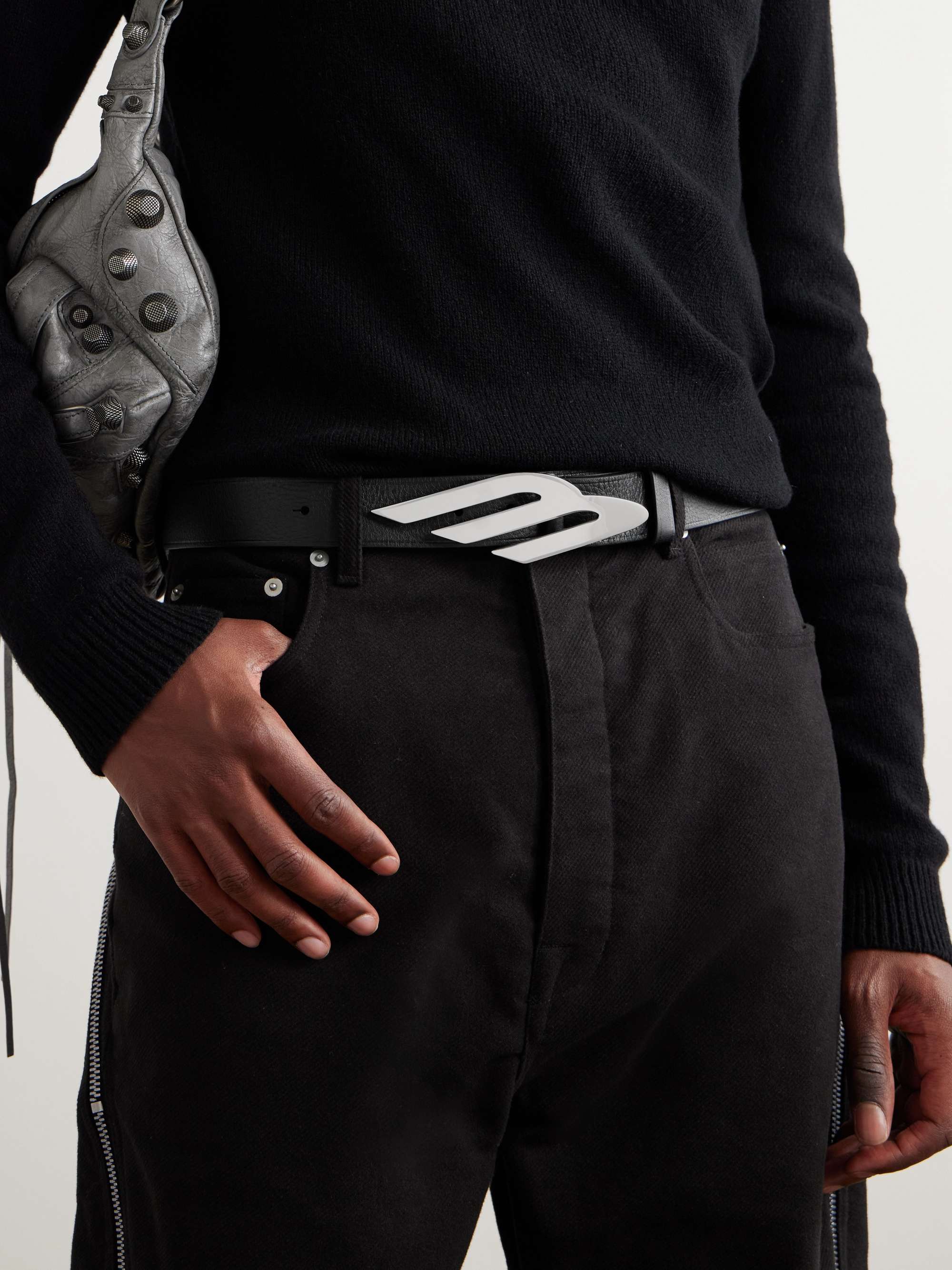 Balenciaga Leather belt with logo, Men's Accessories