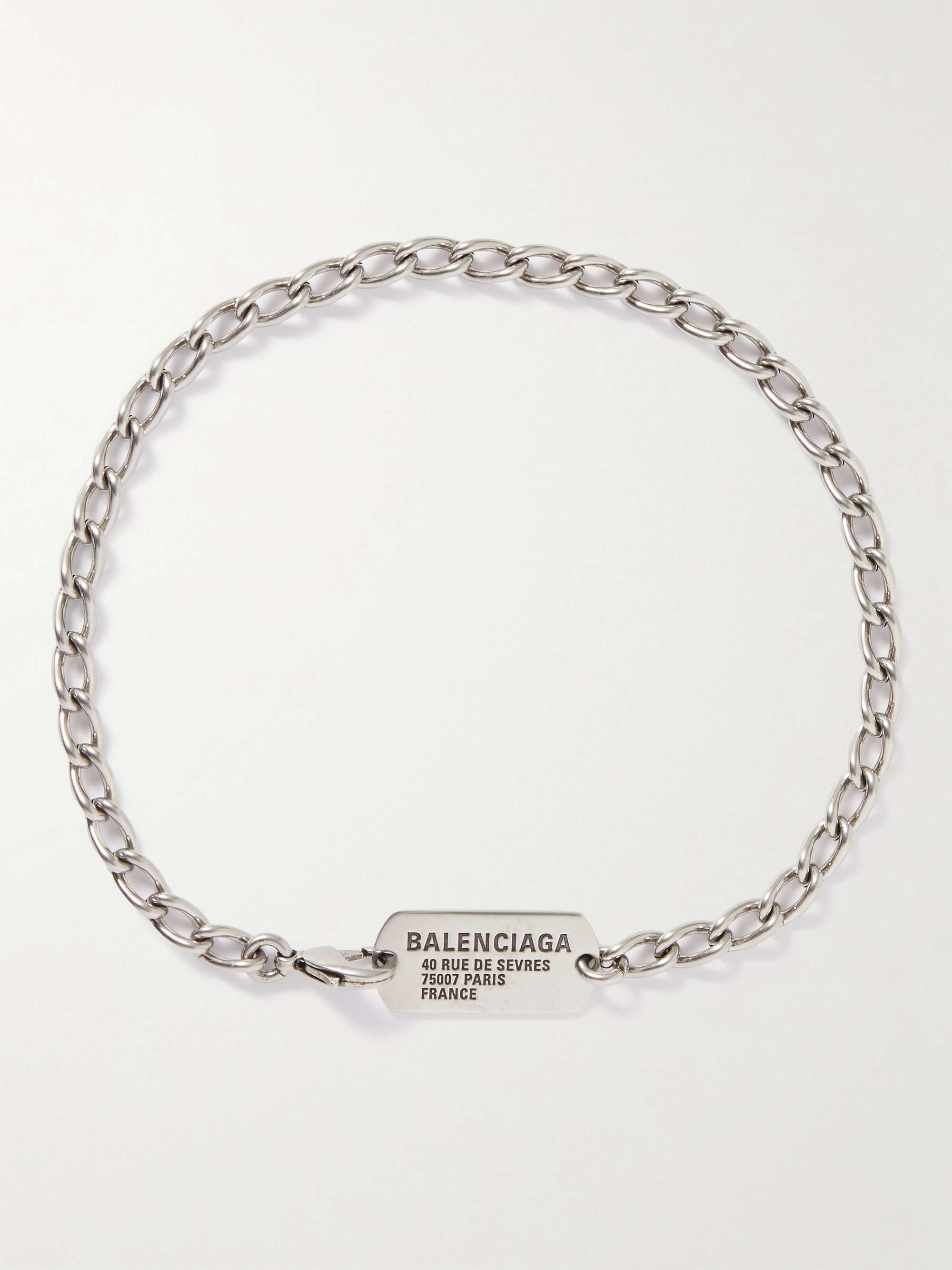 Balenciaga Lock Chain Necklace in Metallic