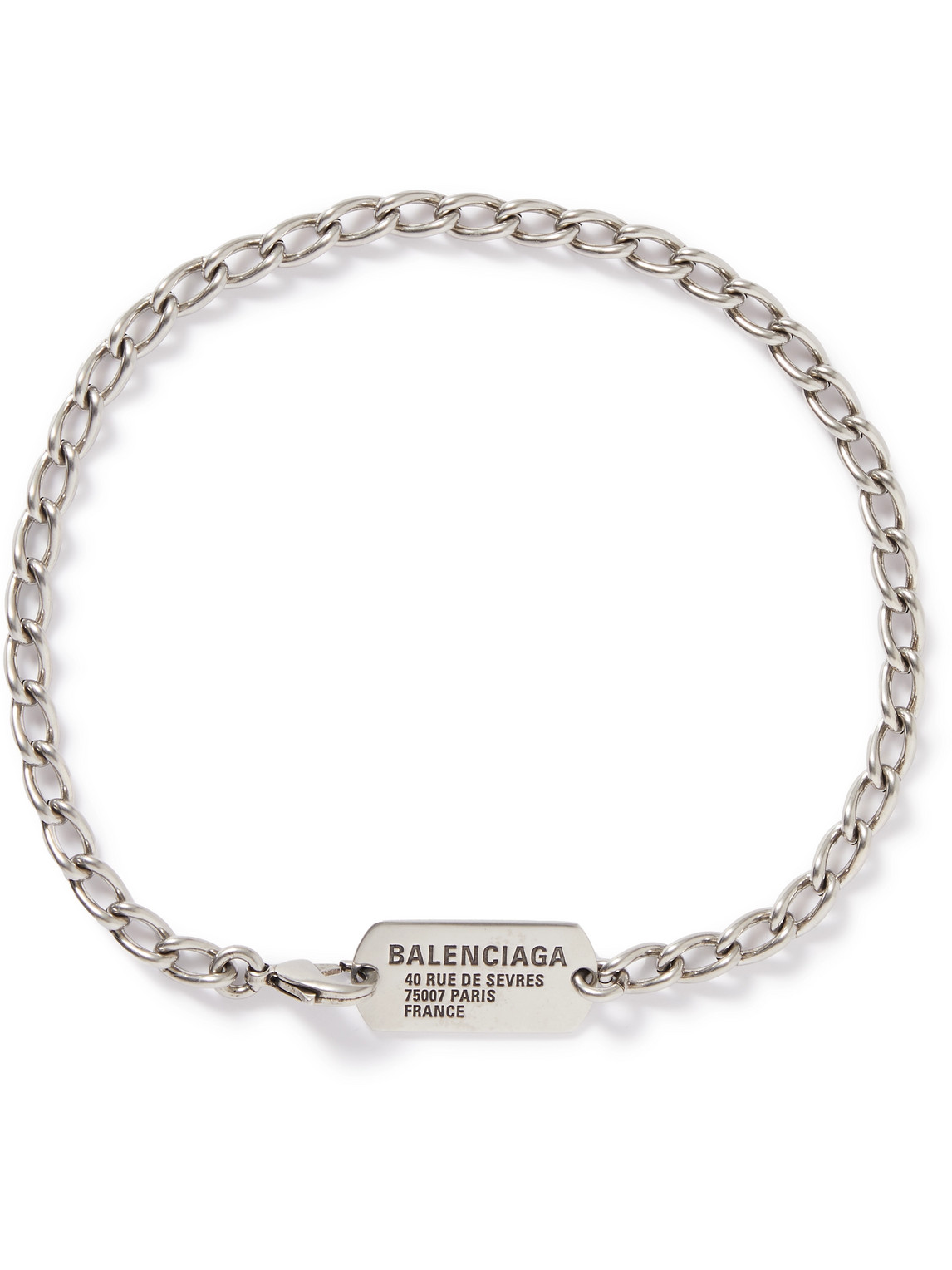 Balenciaga Antiqued Silver-tone Chain Necklace In Metallic