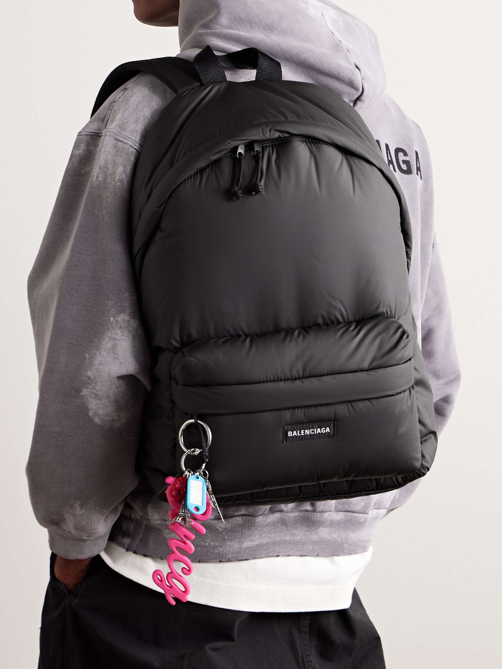 Padded Nylon Shoulder Bag in Black - Balenciaga