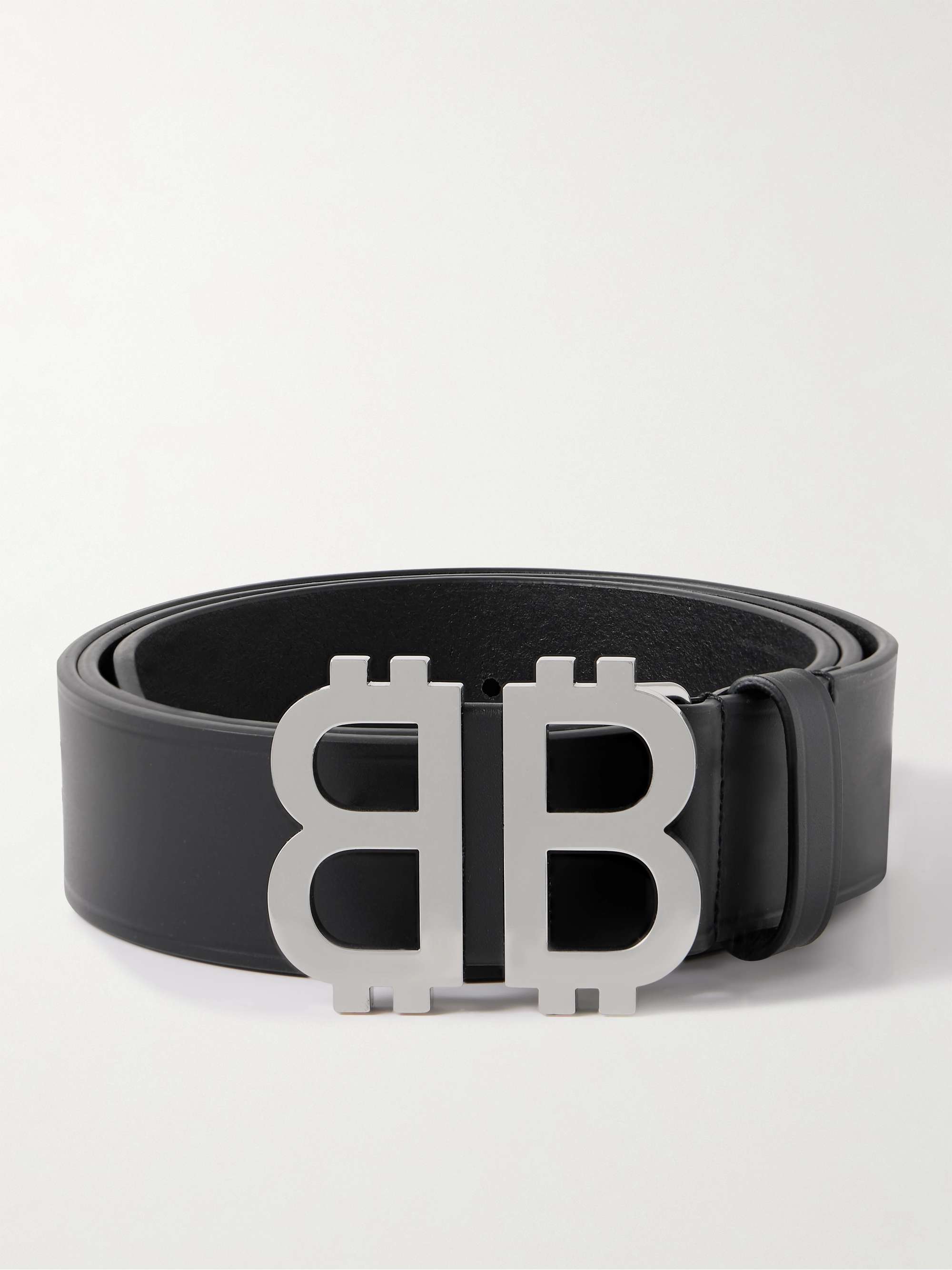 Balenciaga Men's Logo-embellished Leather Belt