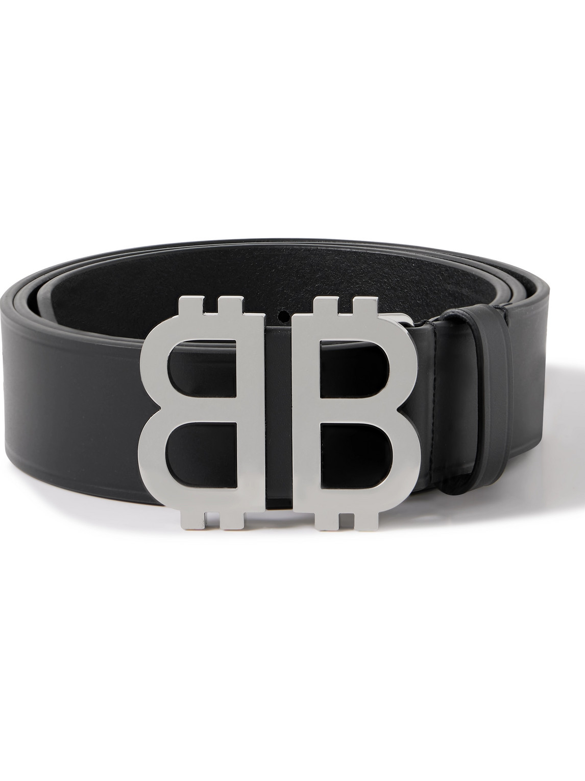 Shop Balenciaga 3.5cm Bb Crypto Logo-embellished Leather Belt In Black