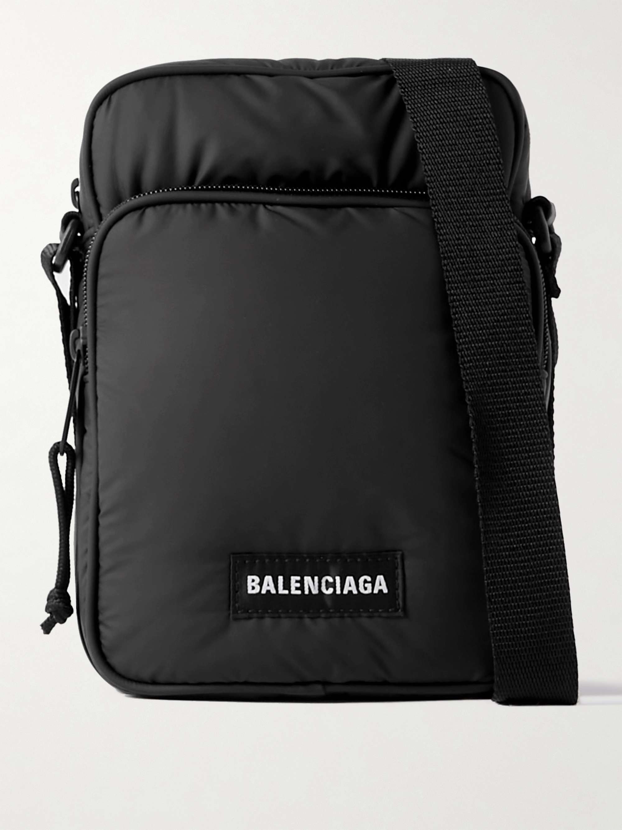 BALENCIAGA Explorer Logo-Appliquéd Padded Nylon Messenger Bag for Men ...