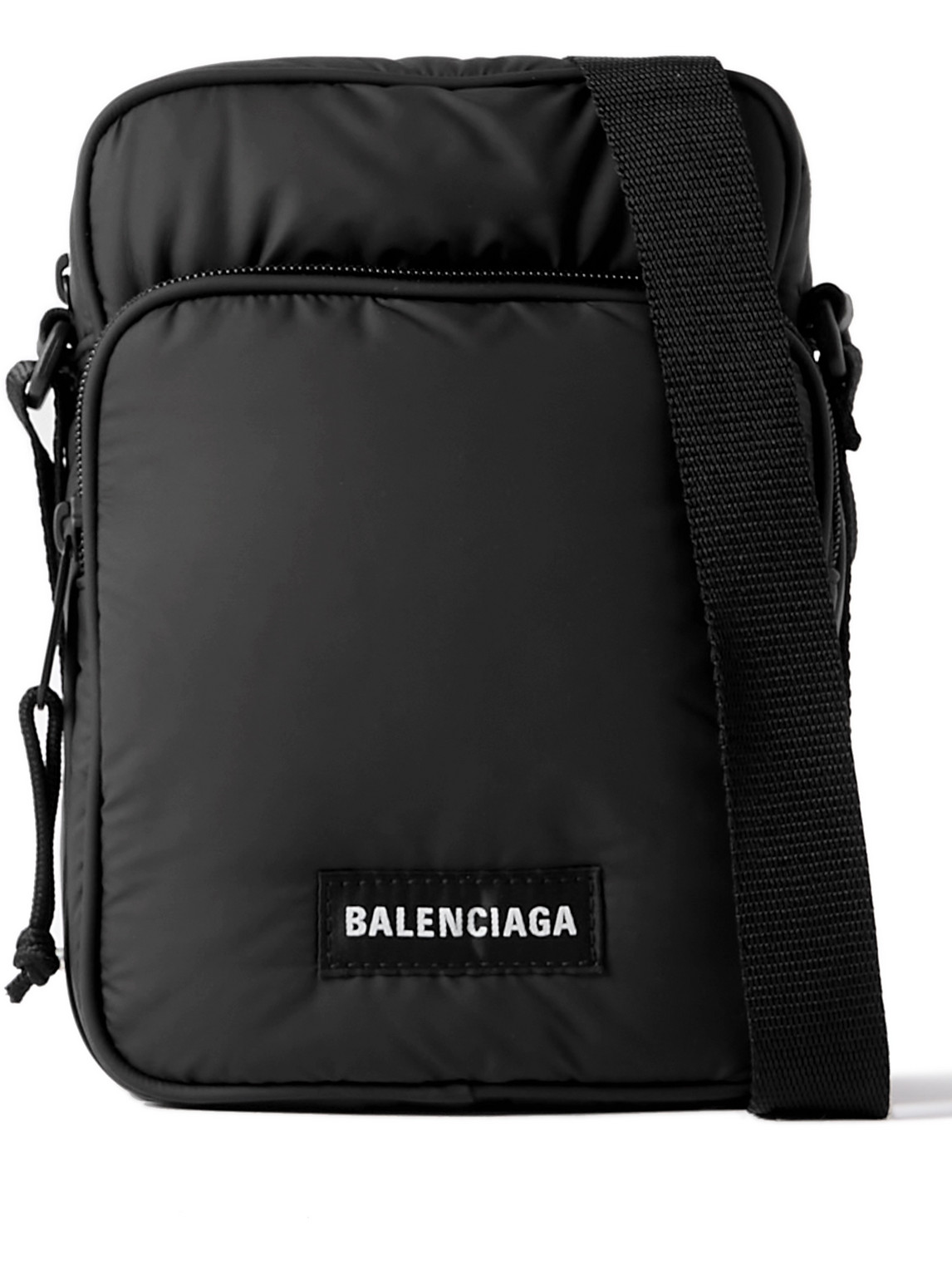 Balenciaga Explorer Logo-appliquéd Padded Nylon Messenger Bag In Black