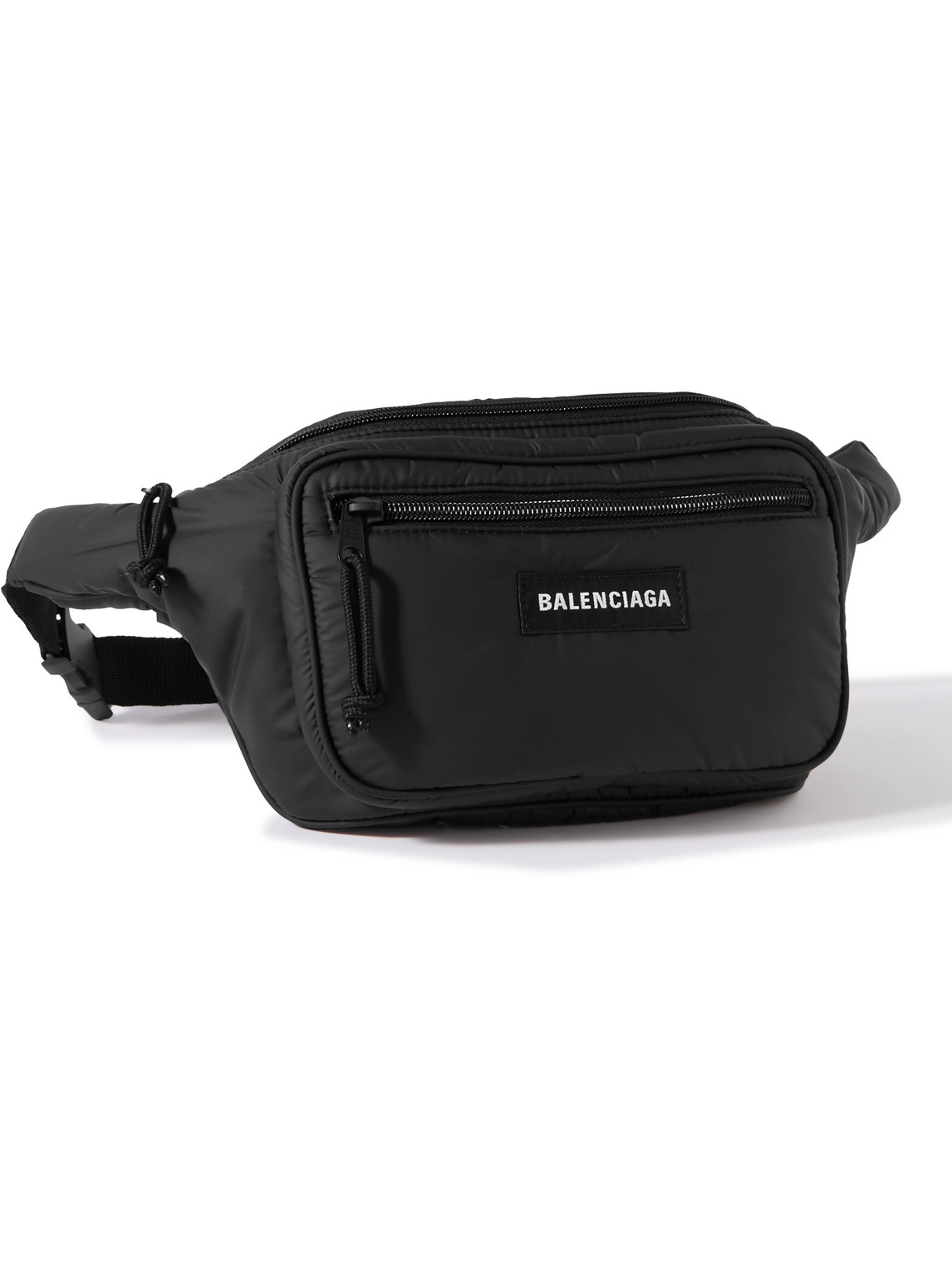 Balenciaga Explorer Logo-appliquéd Nylon Belt Bag In Black