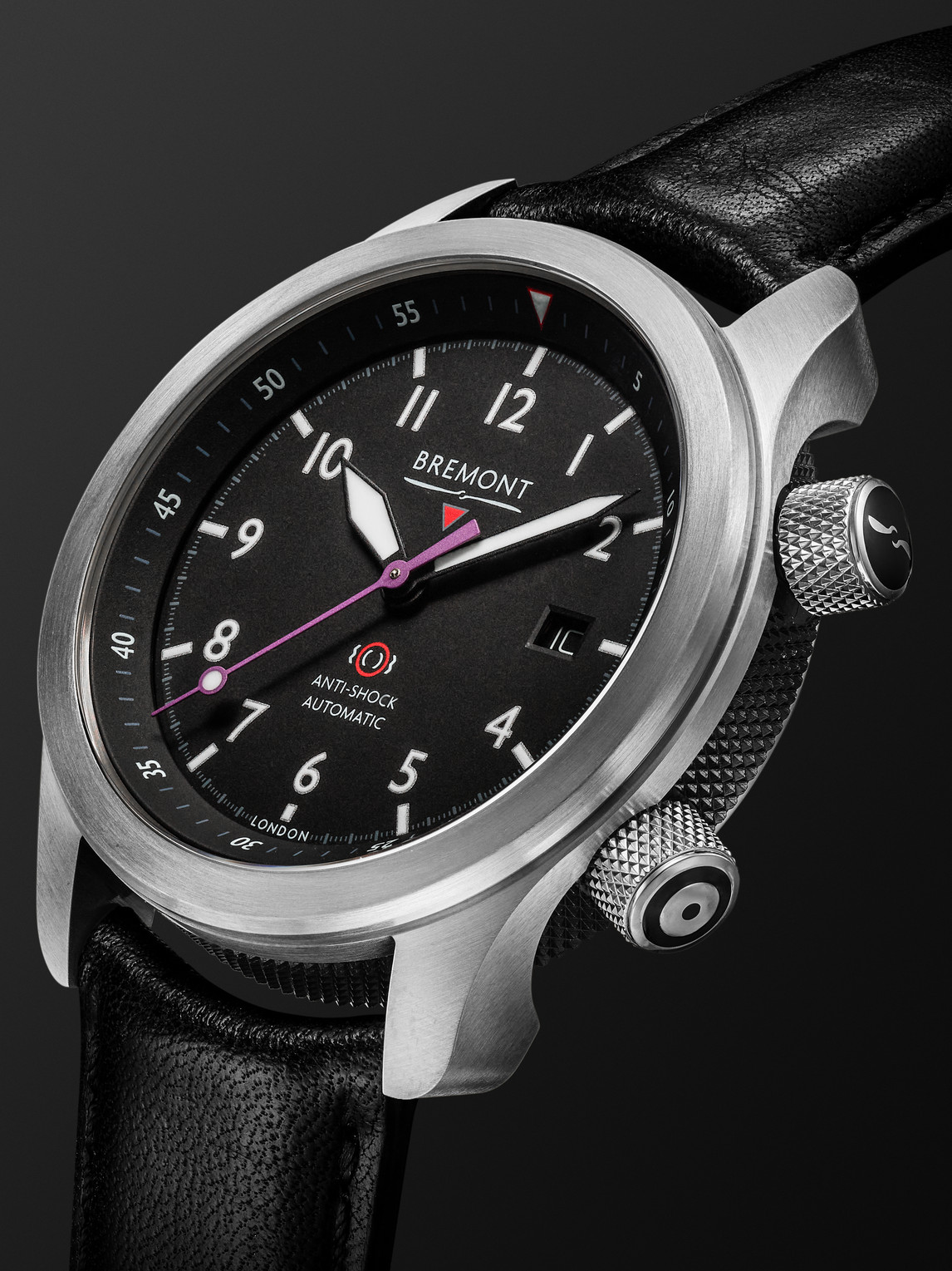 Shop Bremont Mbii King Charles Iii Limited Edition Automatic 43mm Stainless Steel And Leather Watch, Ref. No. Mbi In Black