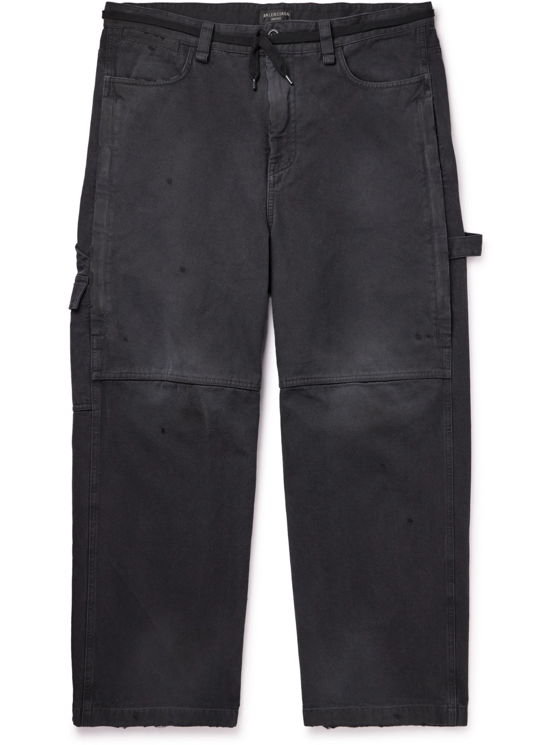 Balenciaga Wide-leg Panelled Cotton-canvas Trousers In Black