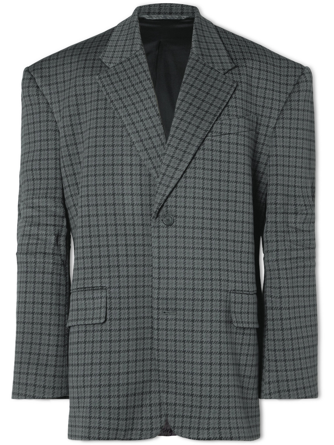Balenciaga Oversized Houndstooth Knitted Blazer In Gray