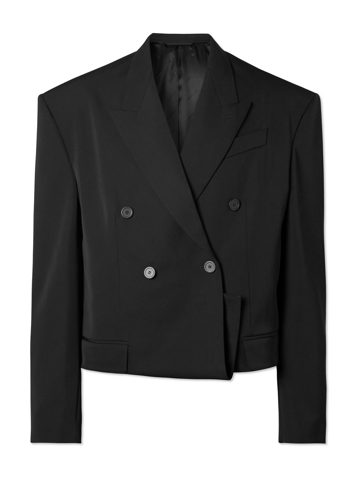 Balenciaga Oversized Double-breasted Wool Blazer In Black