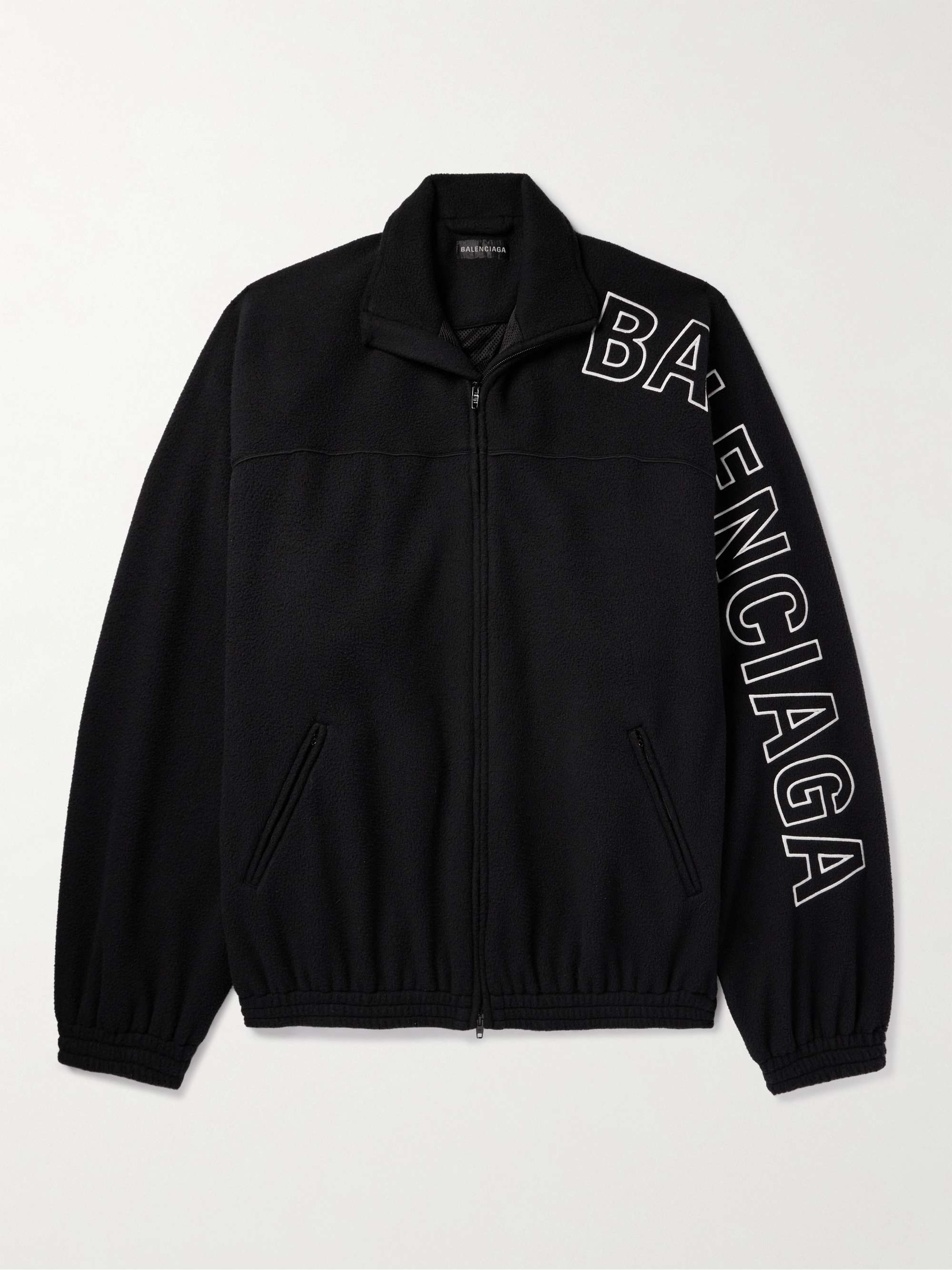 Oversized Logo-Appliquéd Fleece Track Jacket