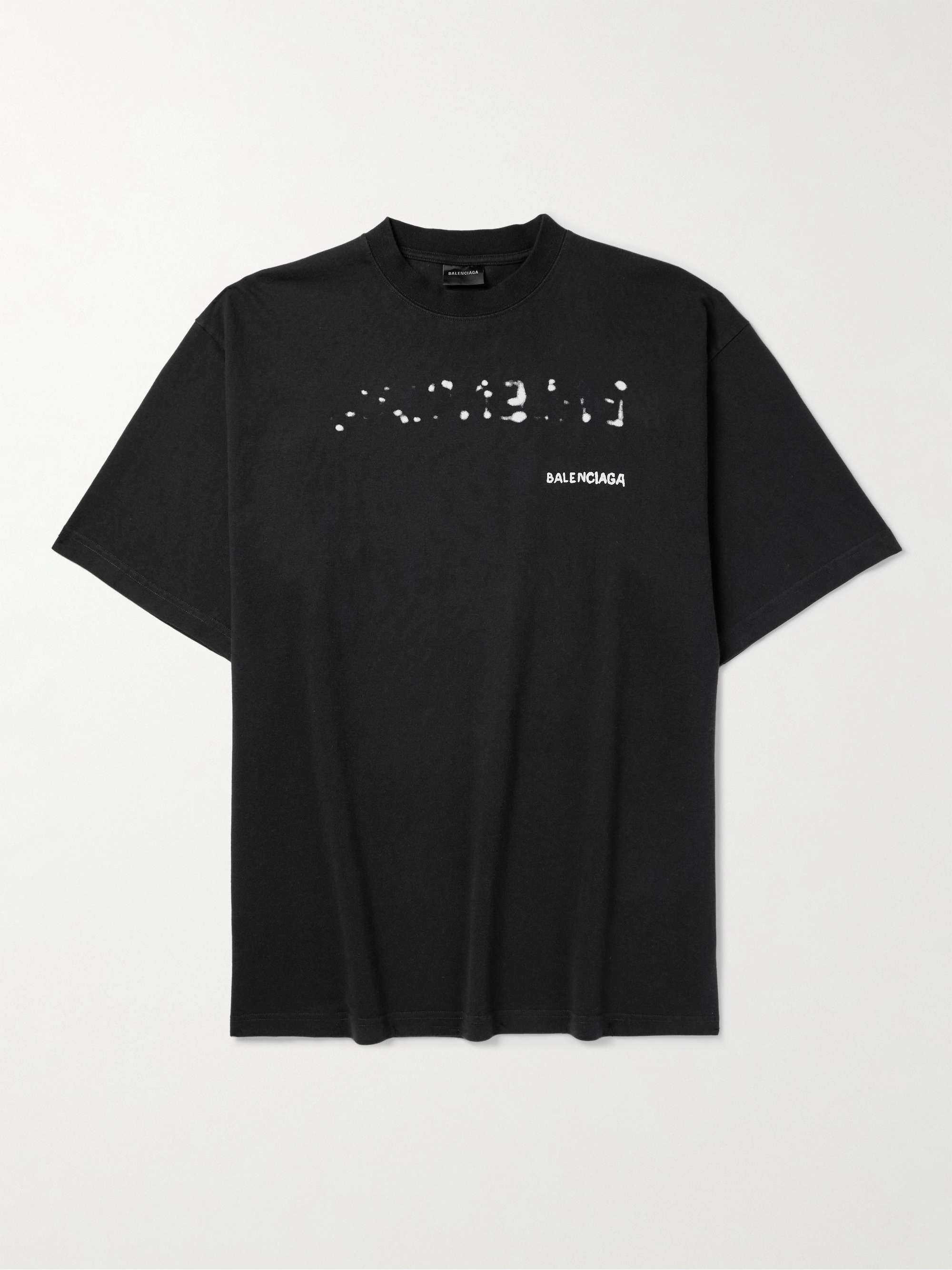 【新品正規品】BALENCIAGA ロゴプリントコットンTシャツ