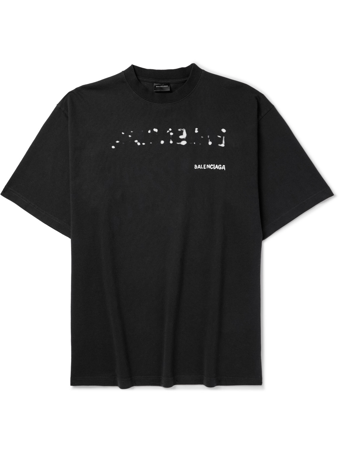 Balenciaga Logo-print Cotton-jersey T-shirt In Black | ModeSens