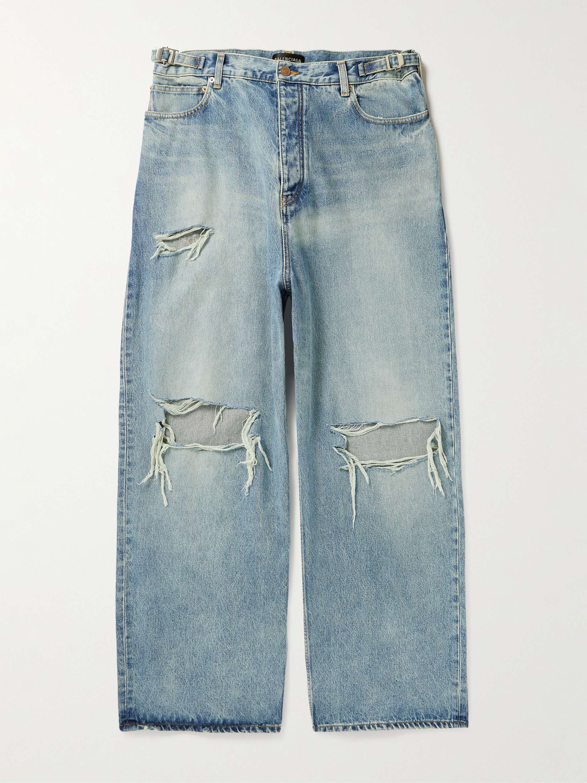 BALENCIAGA Wide-Leg Distressed Jeans for Men