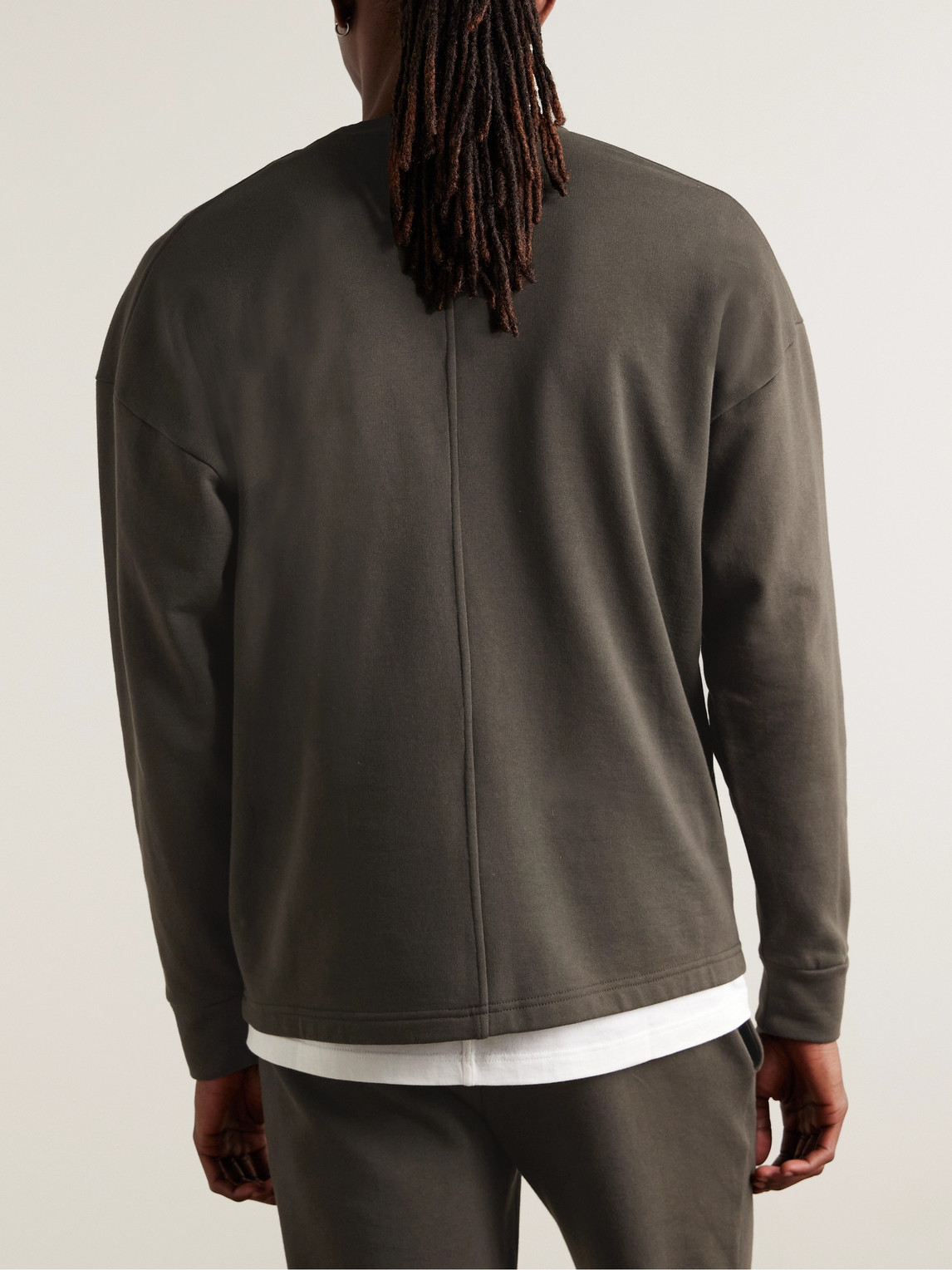 The Row Ezan Cotton-jersey Sweatshirt In Green
