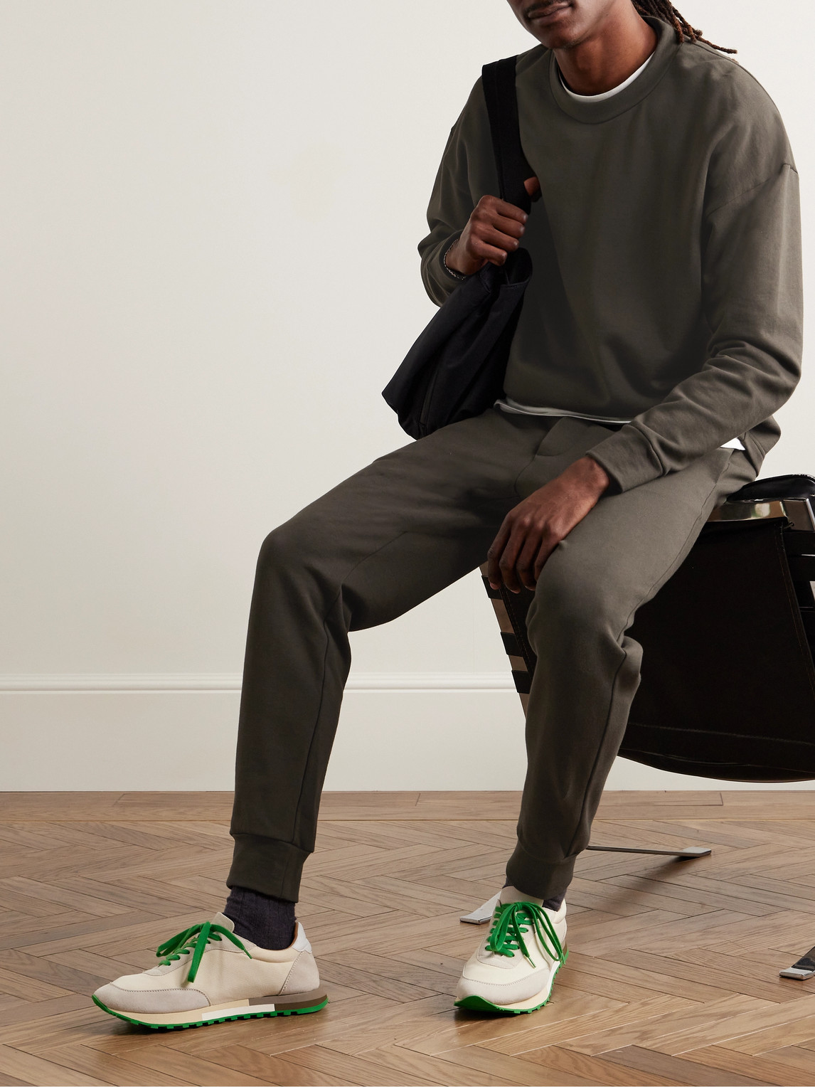 The Row Ezan Cotton-jersey Sweatshirt In Green