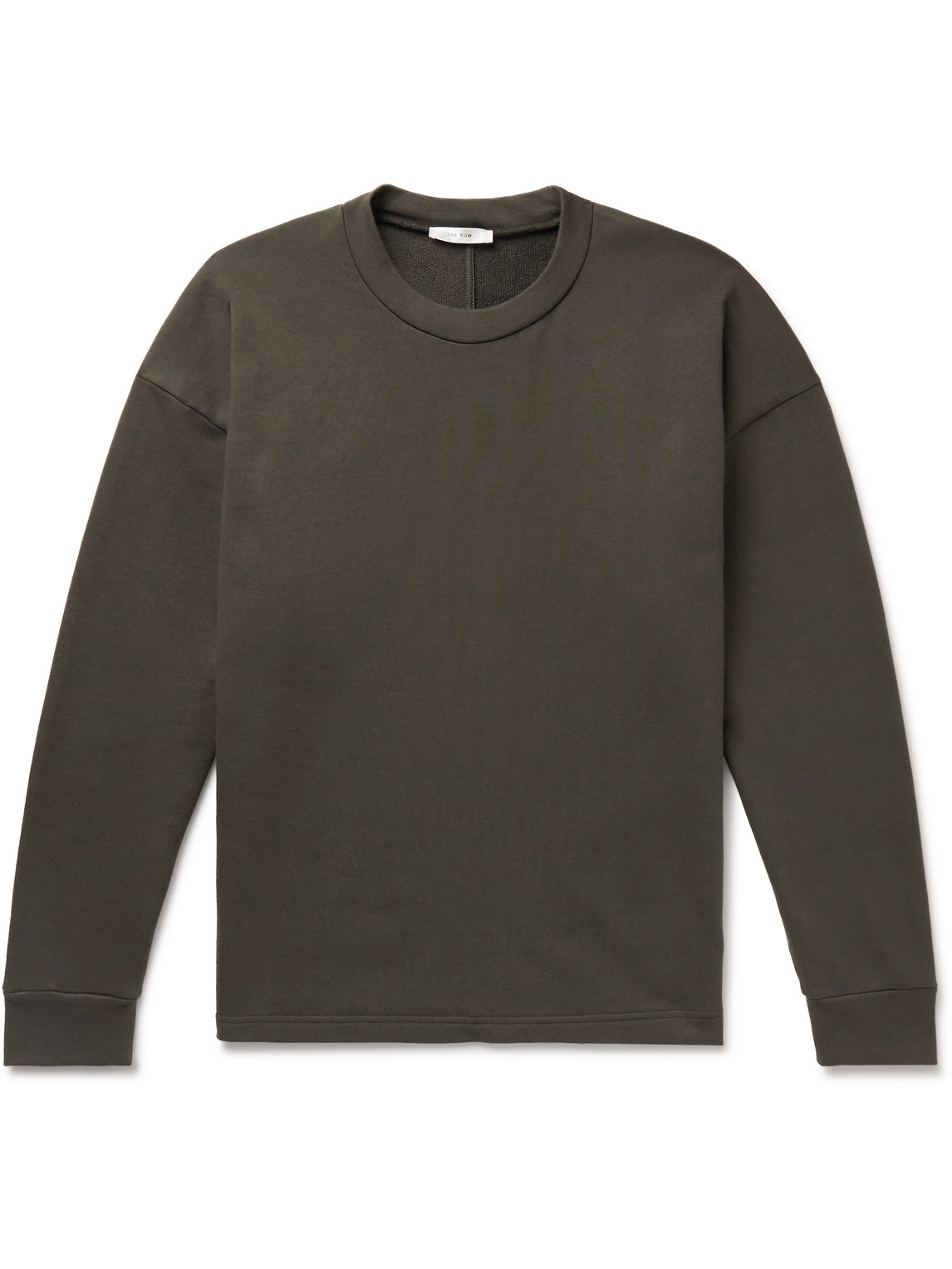 The Row Ezan Cotton-jersey Sweatshirt In Green