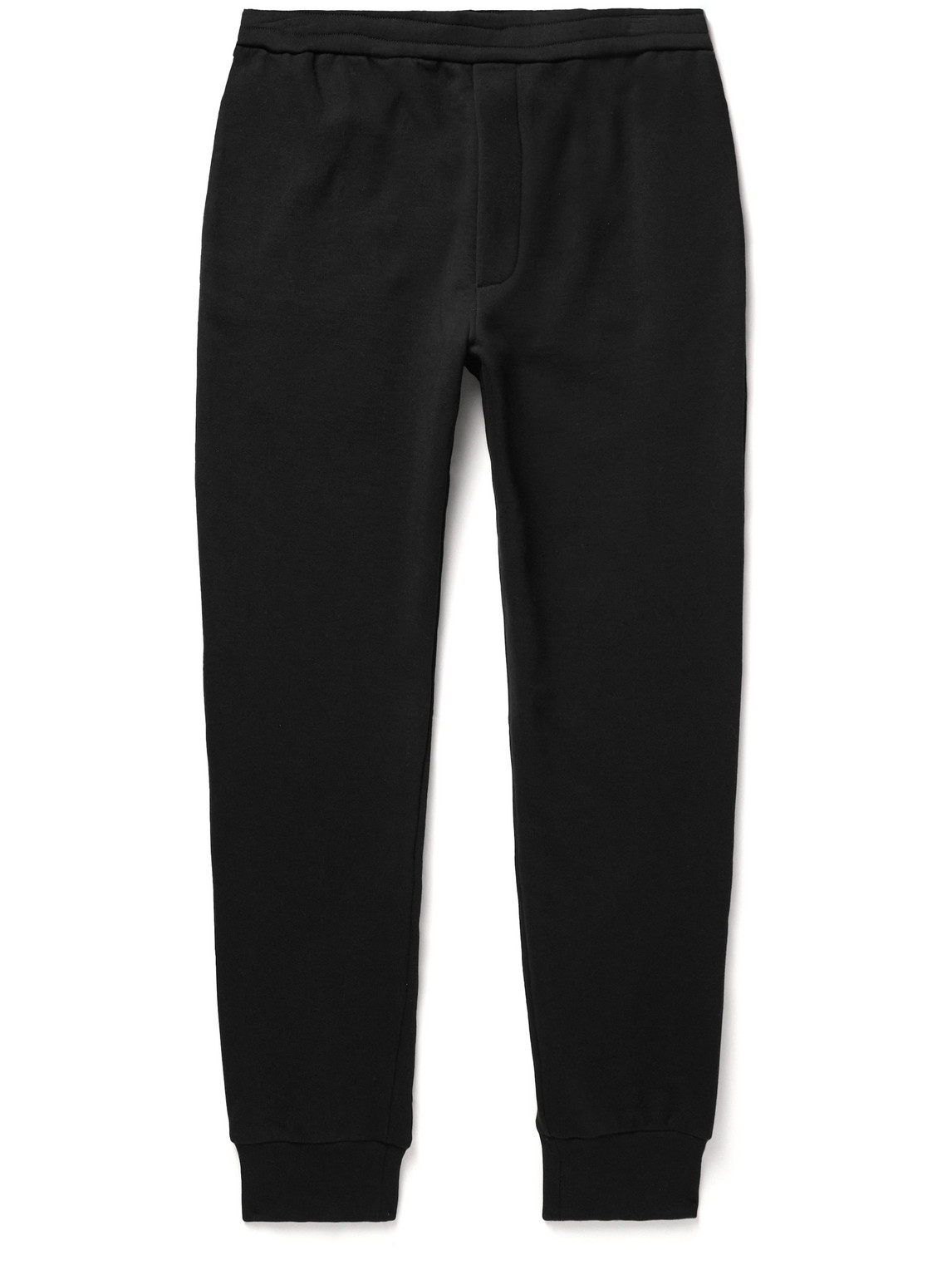 The Row Edgar Tapered Cotton-jersey Sweatpants In Black