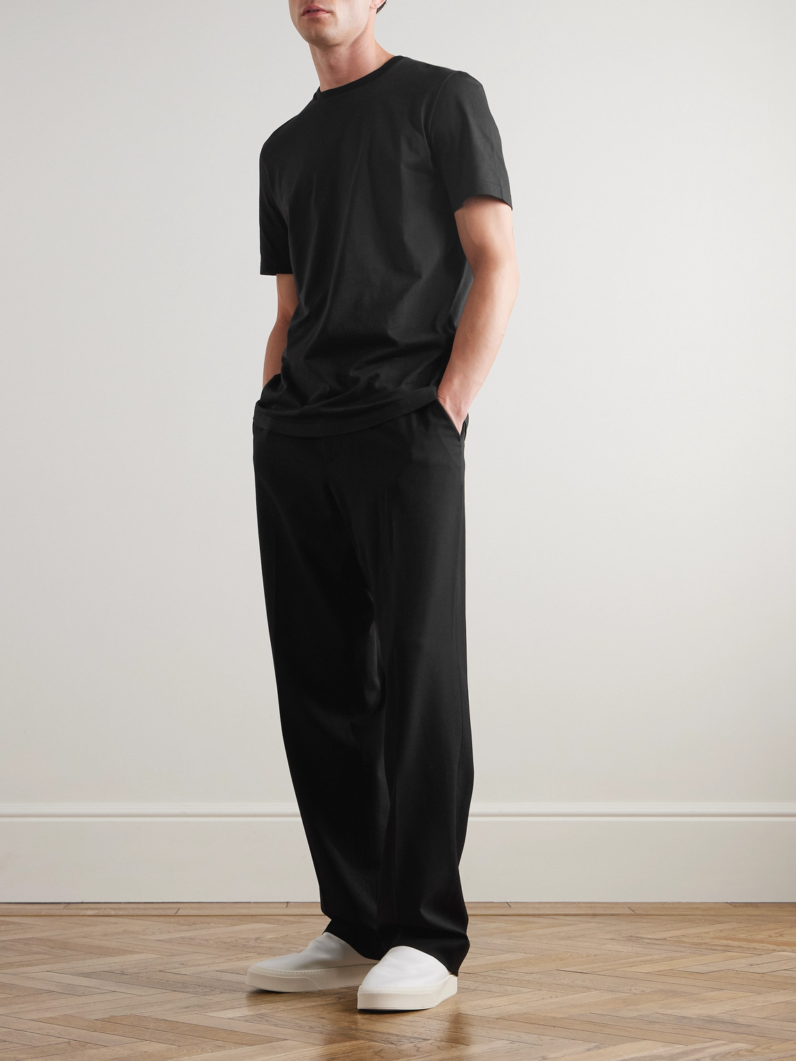 The Row 'supima Cotton Luke T-shirt In Black