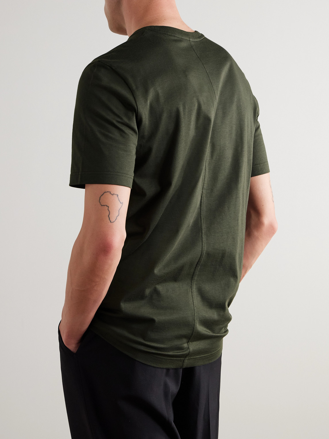 The Row Luke Cotton-jersey T-shirt In Green