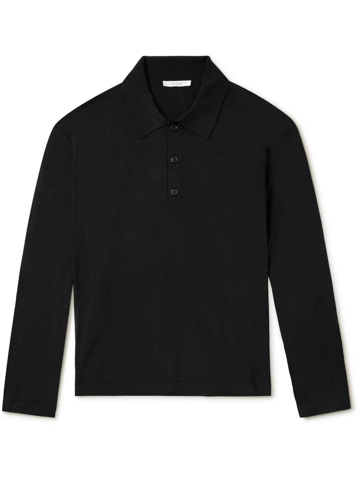The Row Djon Wool Polo Shirt In Black