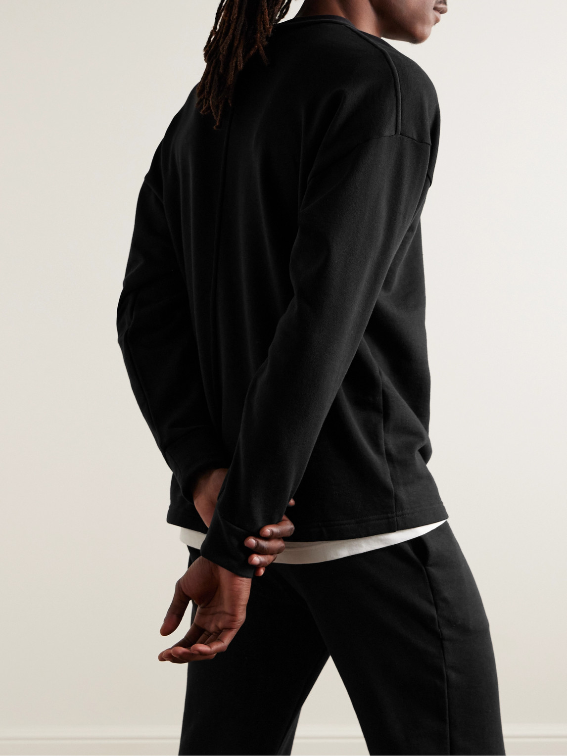 Shop The Row Ezan Cotton-jersey Sweatshirt In Black