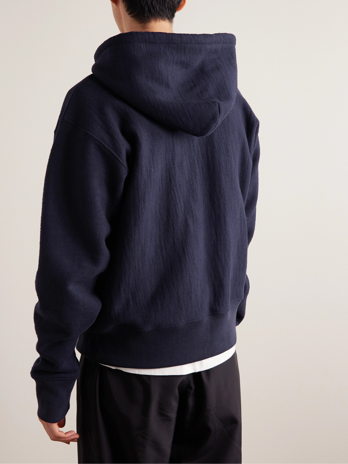 Shop The Row Naoki Brushed Cotton-jersey Hoodie In Blue