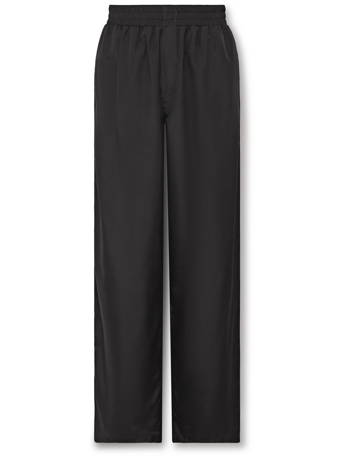 The Row Davide Wide-leg Shell Trousers In Black