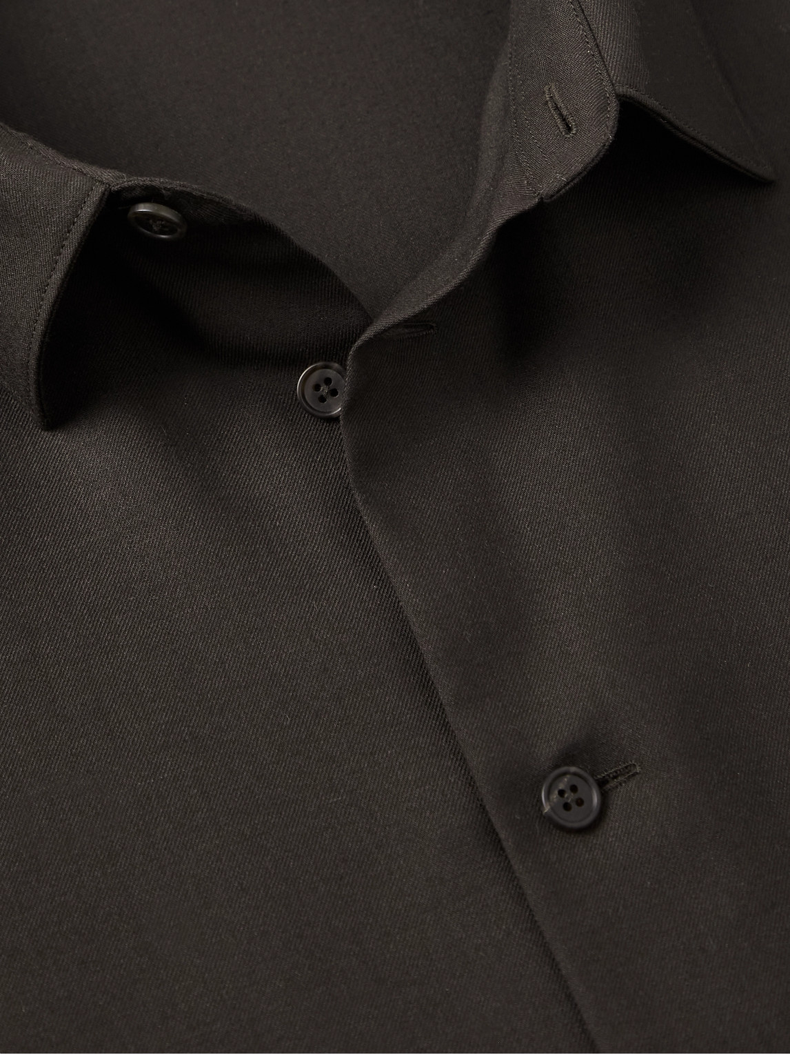 The Row Giorgio Cashmere-twill Shirt In Brown
