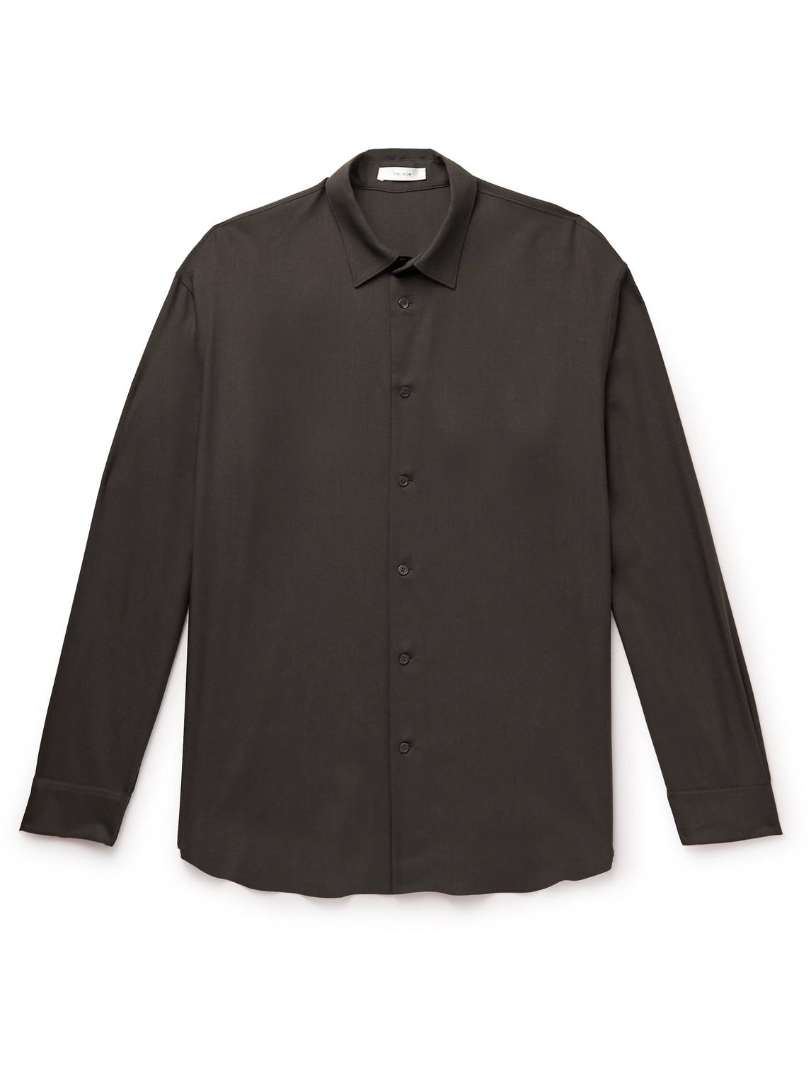 The Row Giorgio Cashmere-twill Shirt In Brown