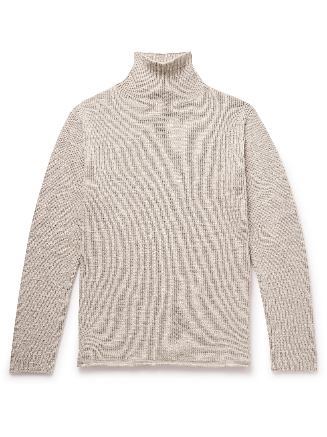 The Row Robbie Ribbed Merino Wool Rollneck Sweater In Neutrals