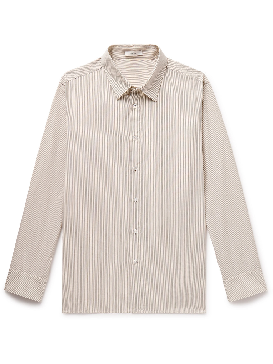 The Row Julio Striped Cotton-poplin Shirt In Neutrals