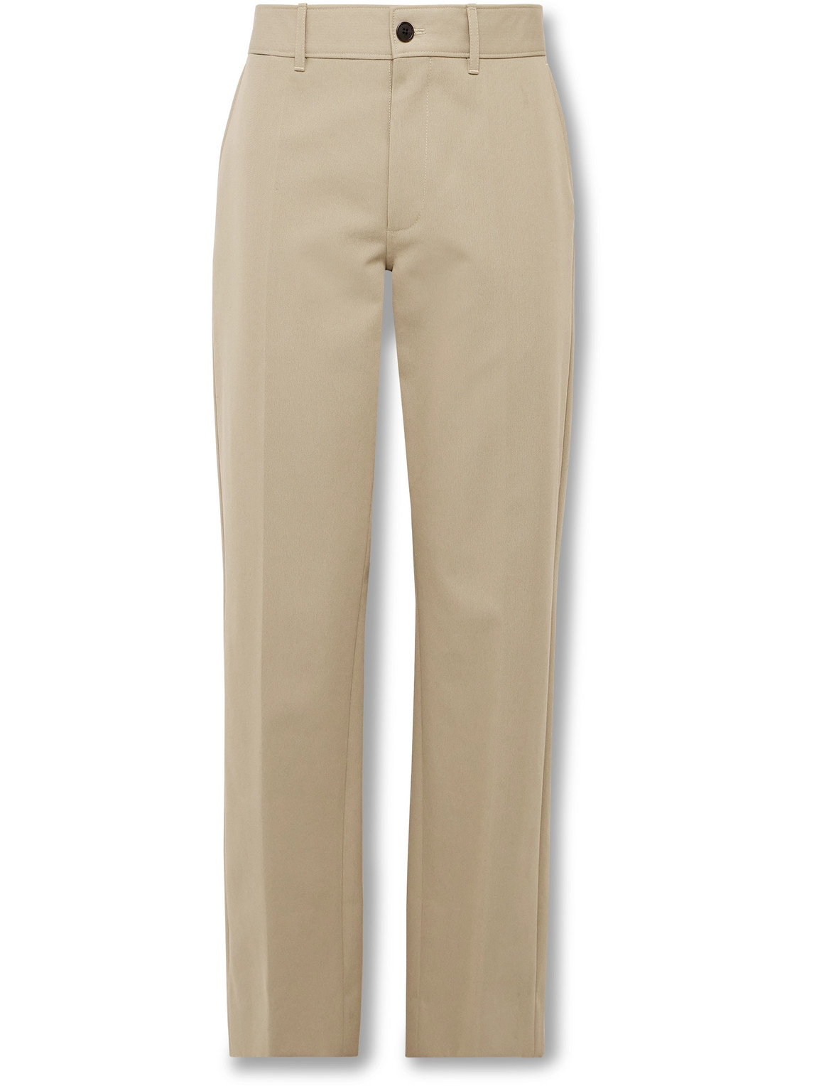 The Row Rosco Straight-leg Cotton-blend Twill Trousers In Neutrals