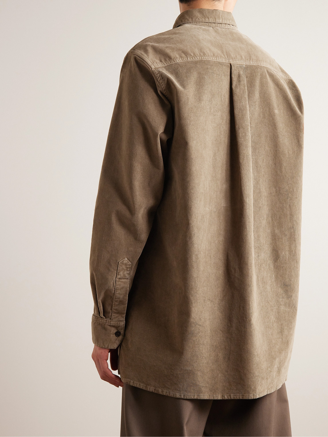 Shop The Row Melvin Stretch-cotton Corduroy Shirt In Brown