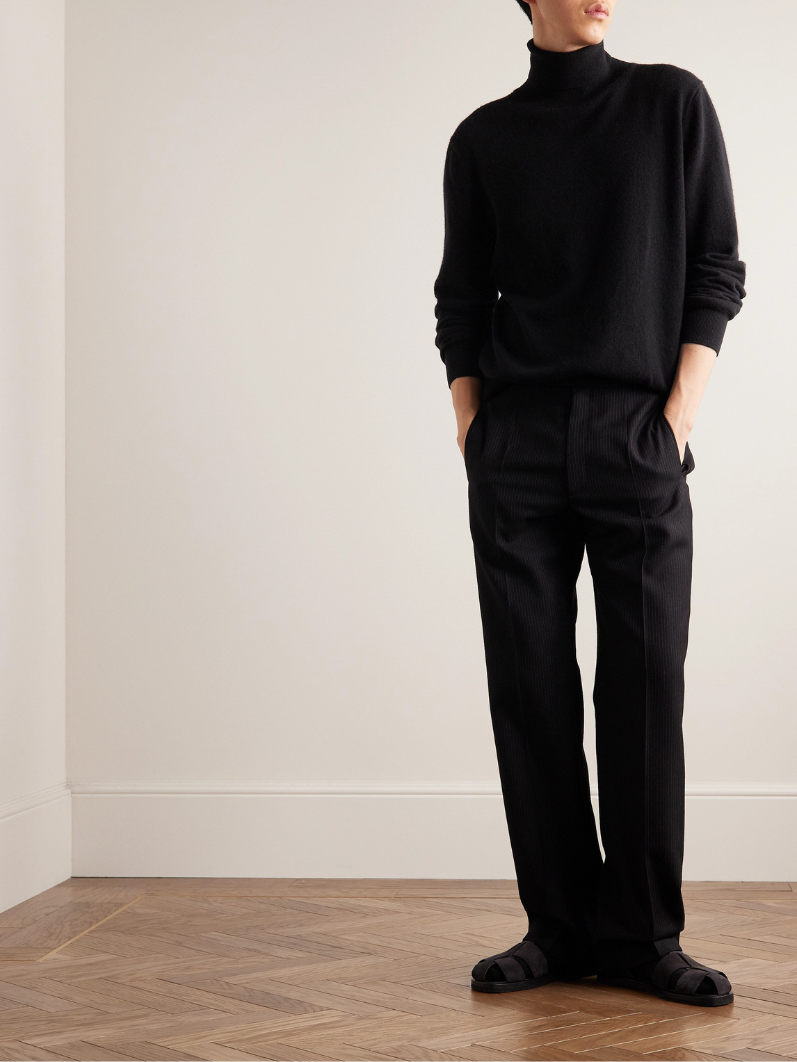 Shop The Row Starnes Cashmere Rollneck Sweater In Black